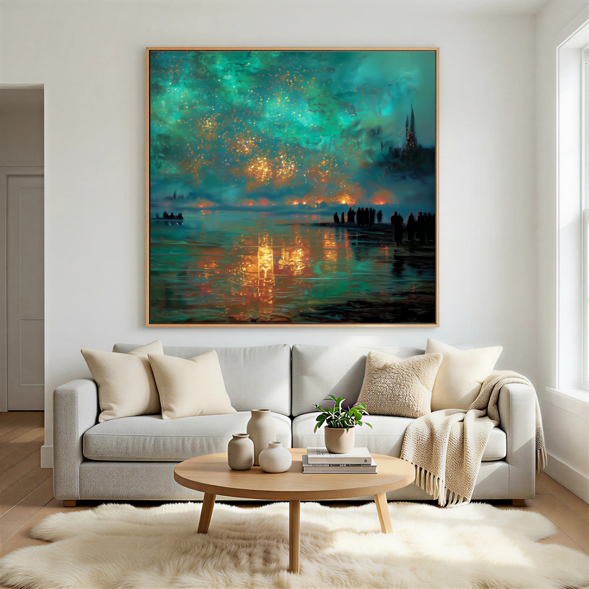 Celestial Harbor Glow | Aqua Dusk