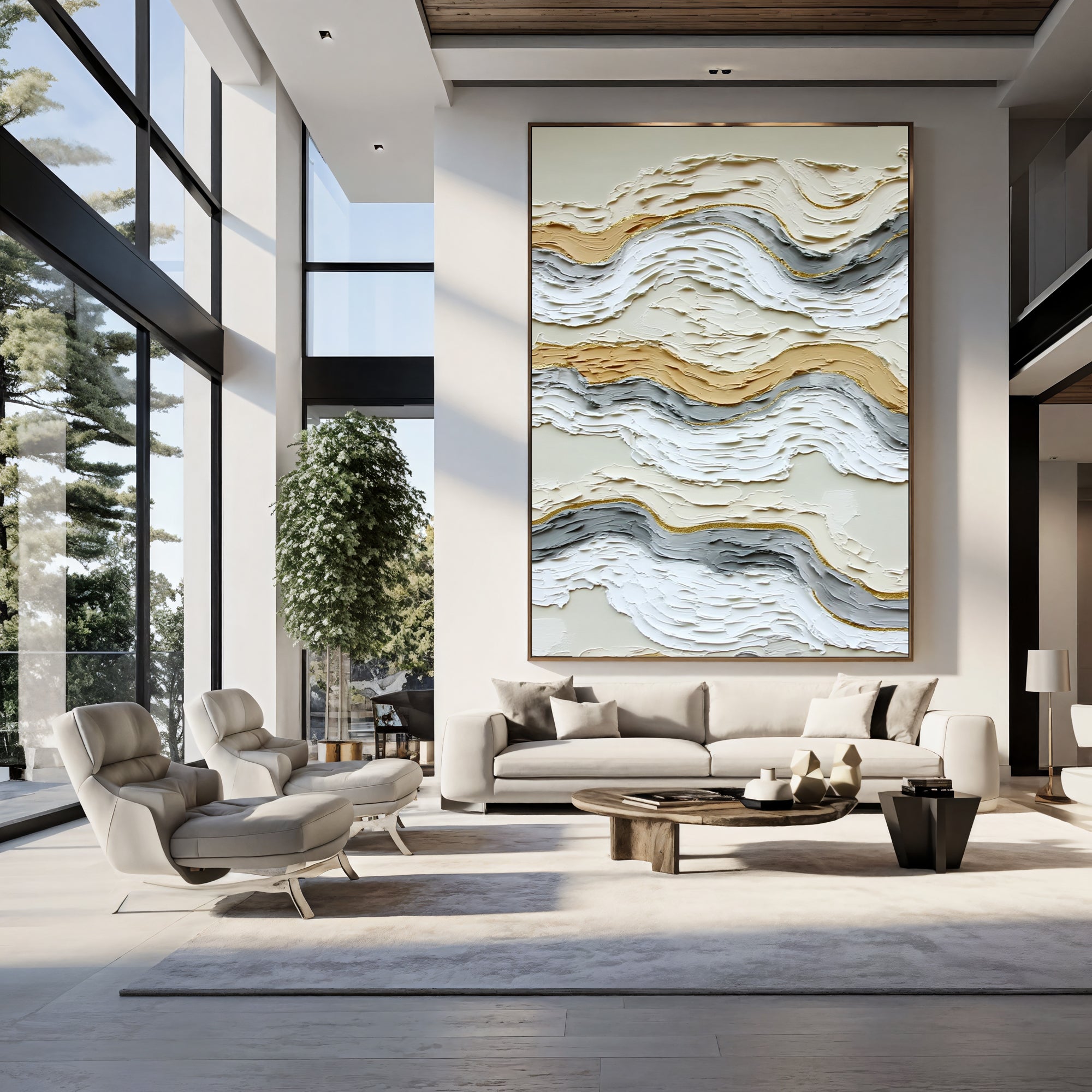 Textured Wavy Ripples | Gilded Hues