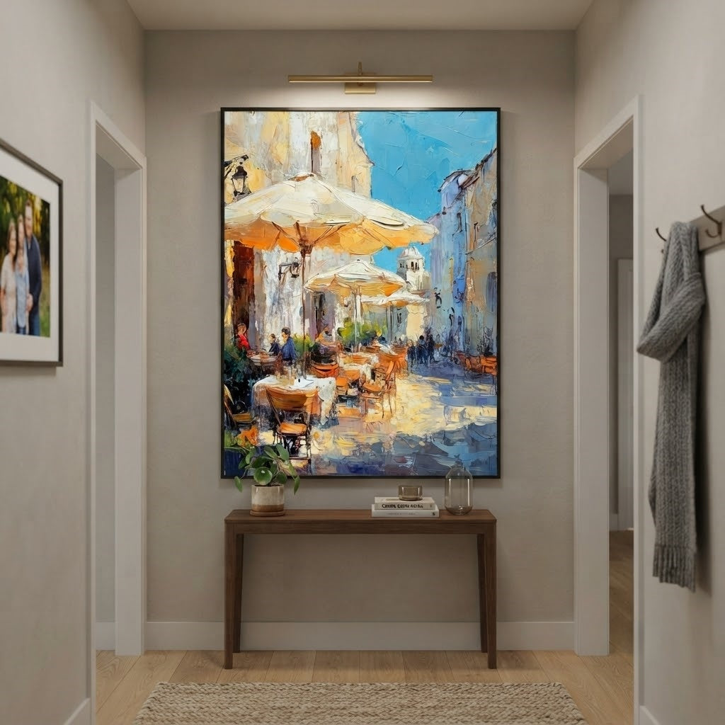 Impressionist Art | Sunny Café Plaza