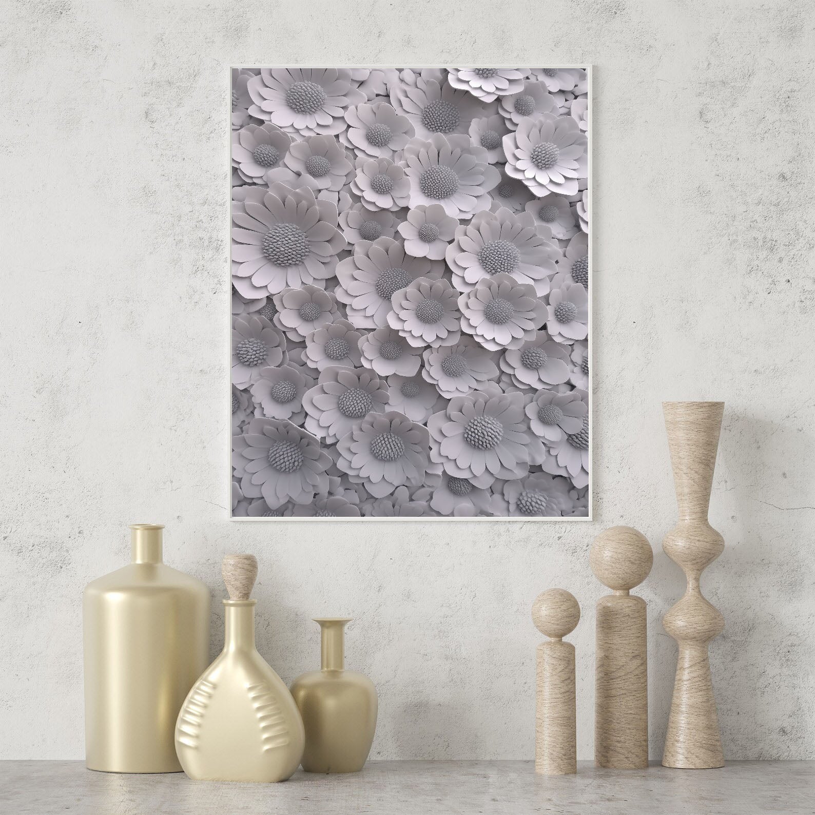 Textured Floral Chroma | Grey Panache