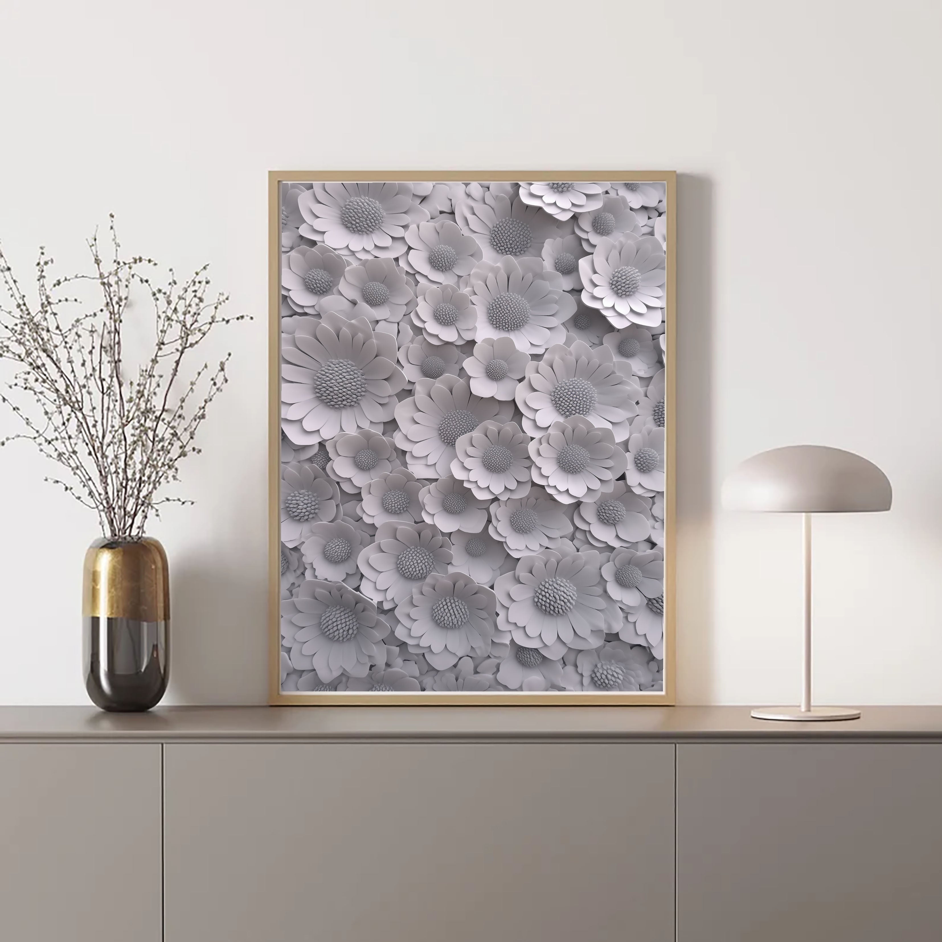 Textured Floral Chroma | Grey Panache