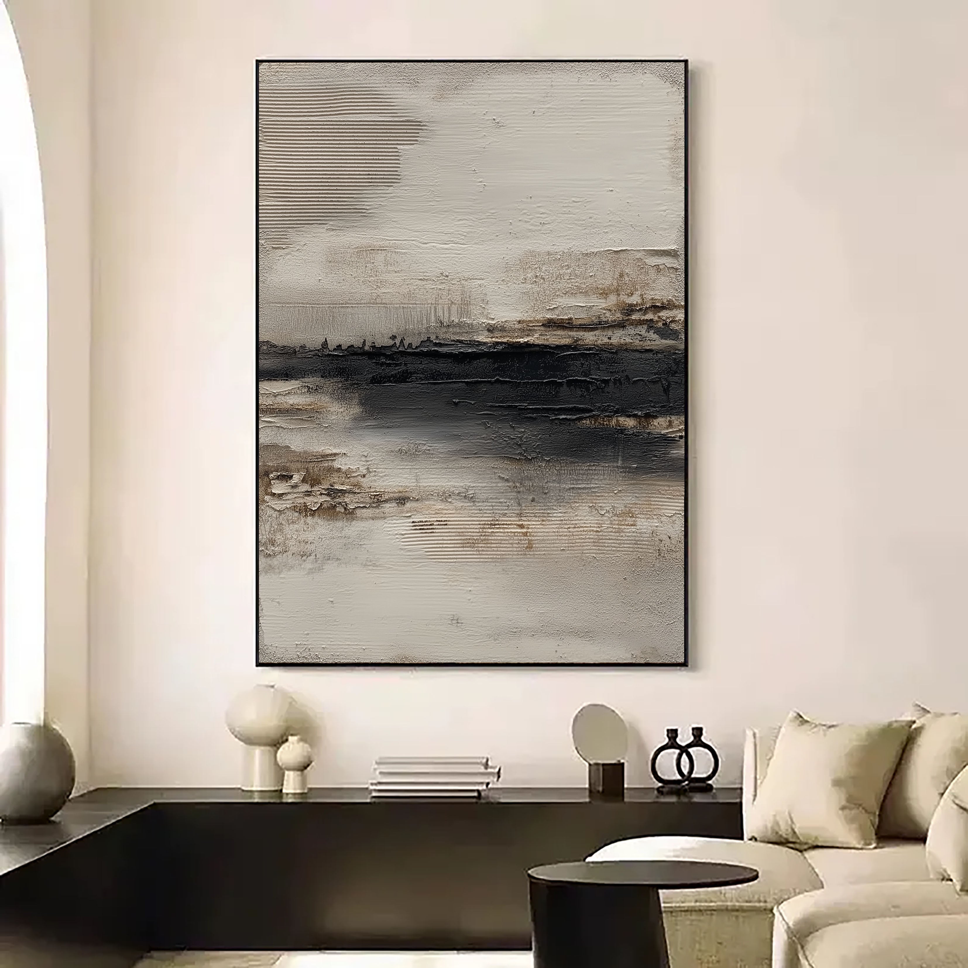 Monochrome strukturierter Horizont | Dunkle Tiefen
