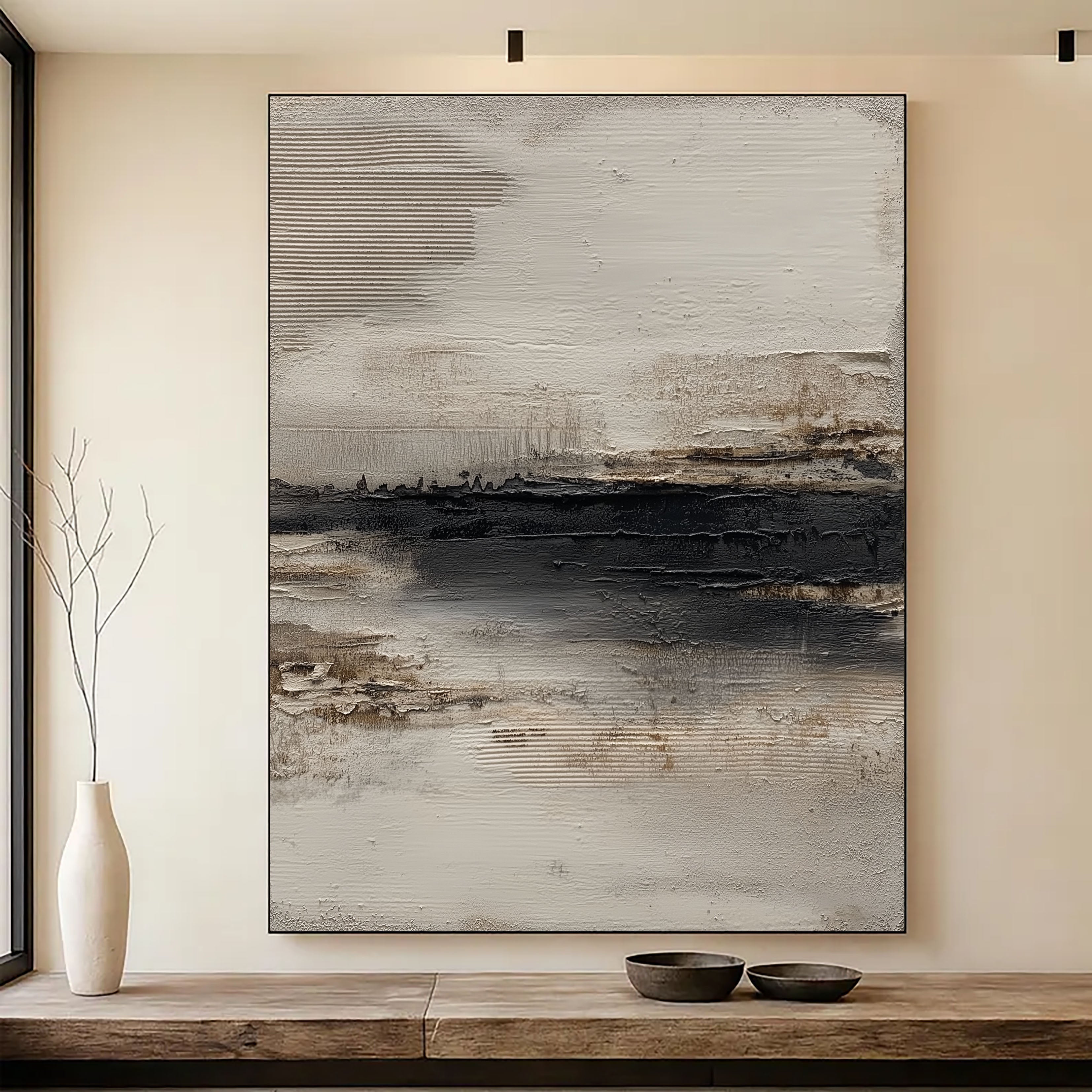 Monochrome strukturierter Horizont | Dunkle Tiefen
