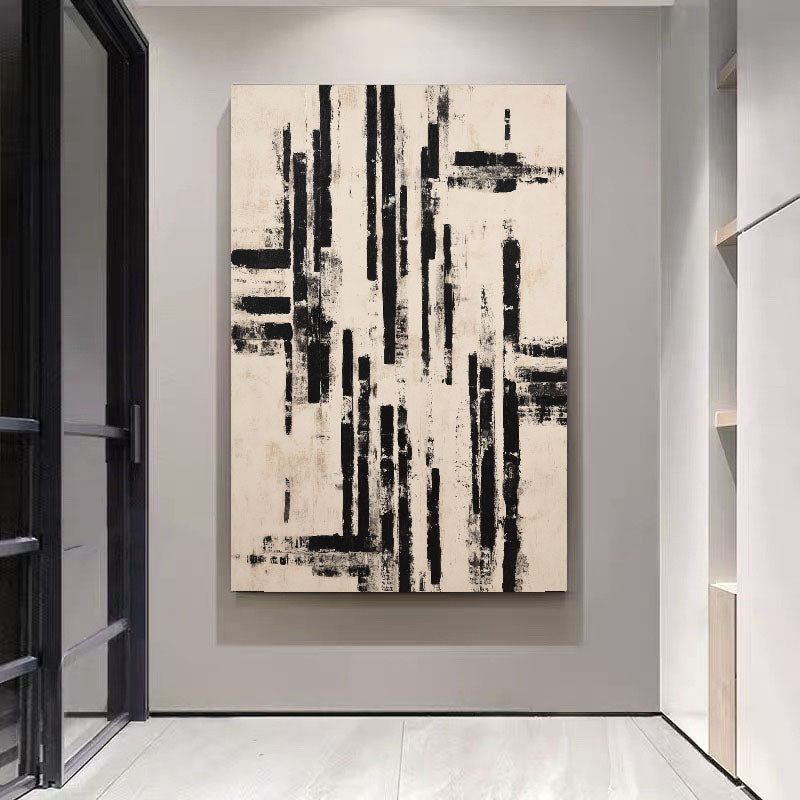 Black Strokes Abstract Art | Minimalist Sophistication