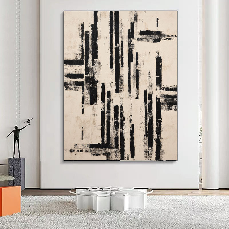 Black Strokes Abstract Art | Minimalist Sophistication