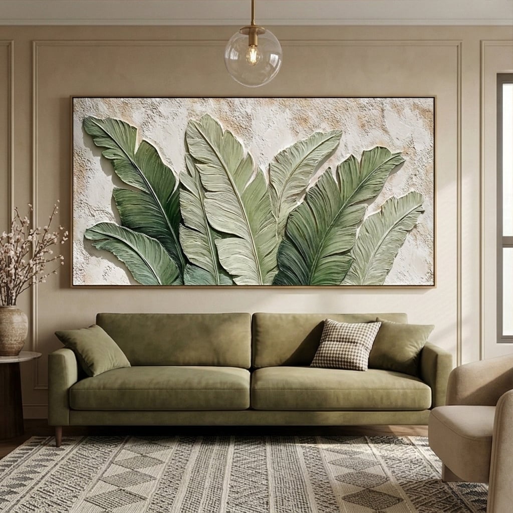 Textured & Impasto Art｜Banana Leaf Haven