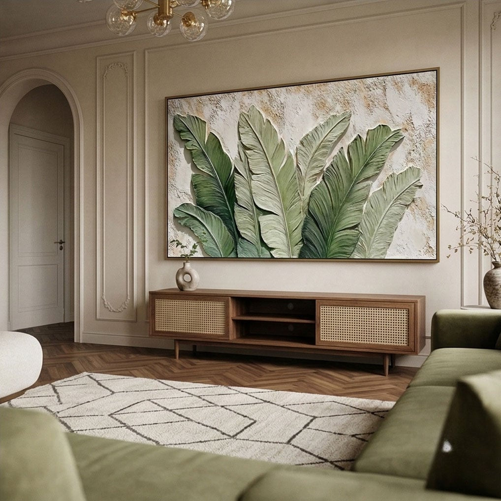 Textured & Impasto Art｜Banana Leaf Haven