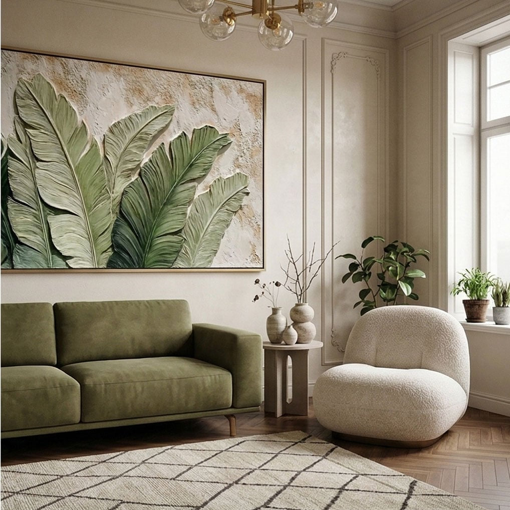 Textured & Impasto Art｜Banana Leaf Haven