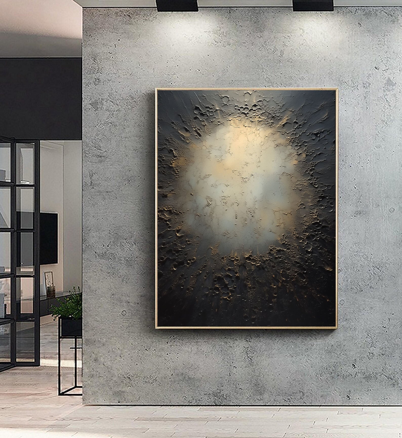 Textured Lunar Drama | Black Gold