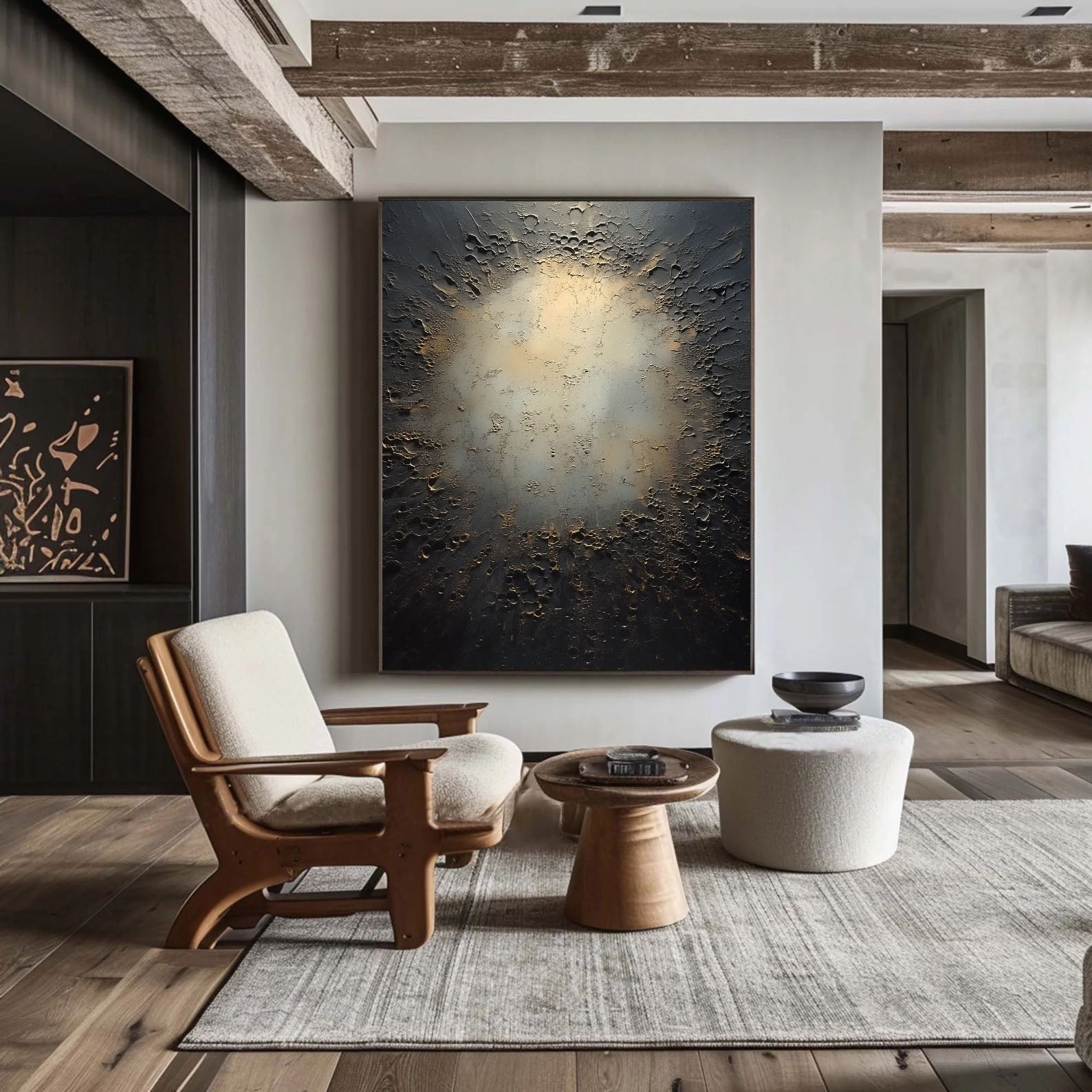 Textured Lunar Drama | Black Gold