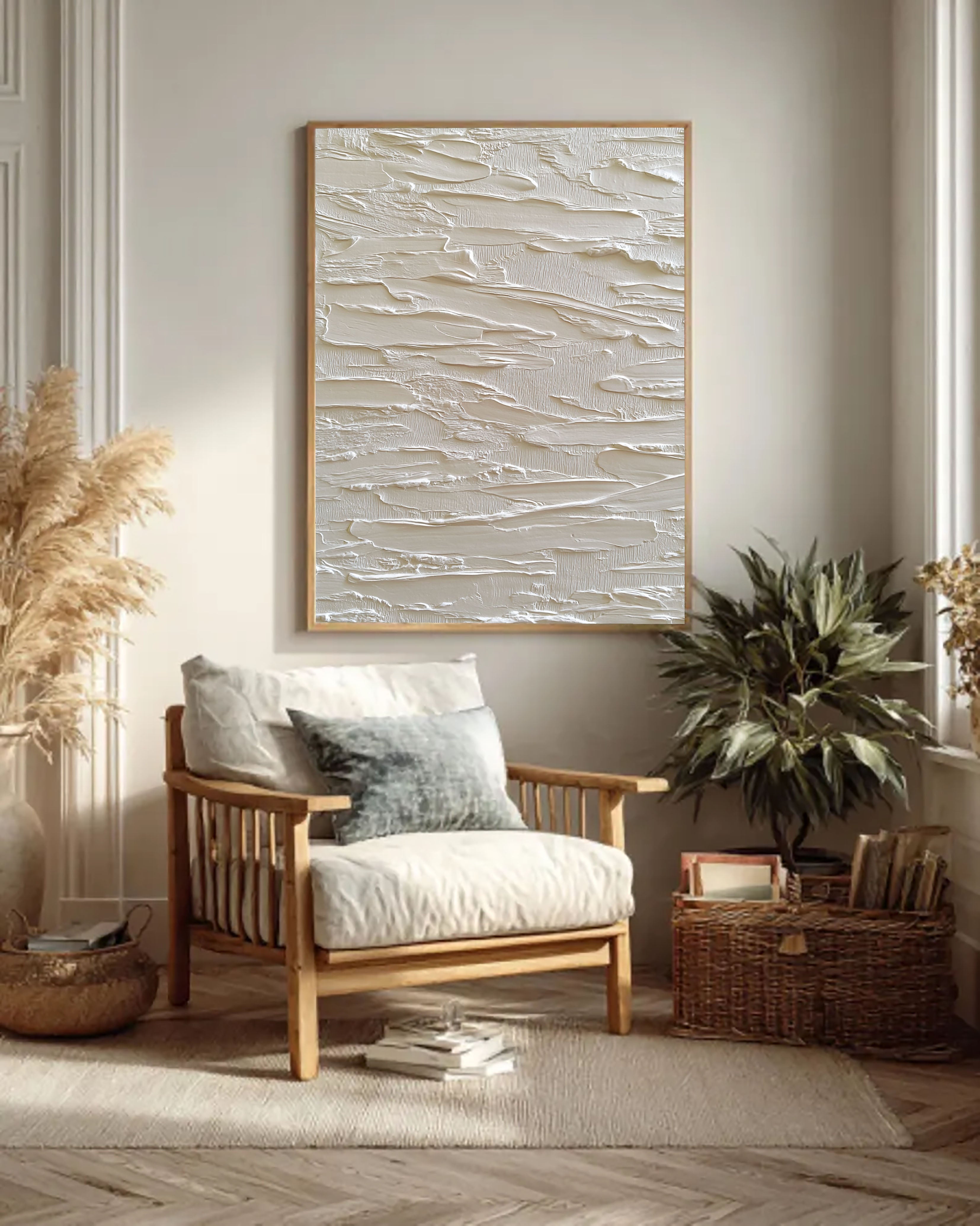 Textured Cream Cascades | Gold Accents