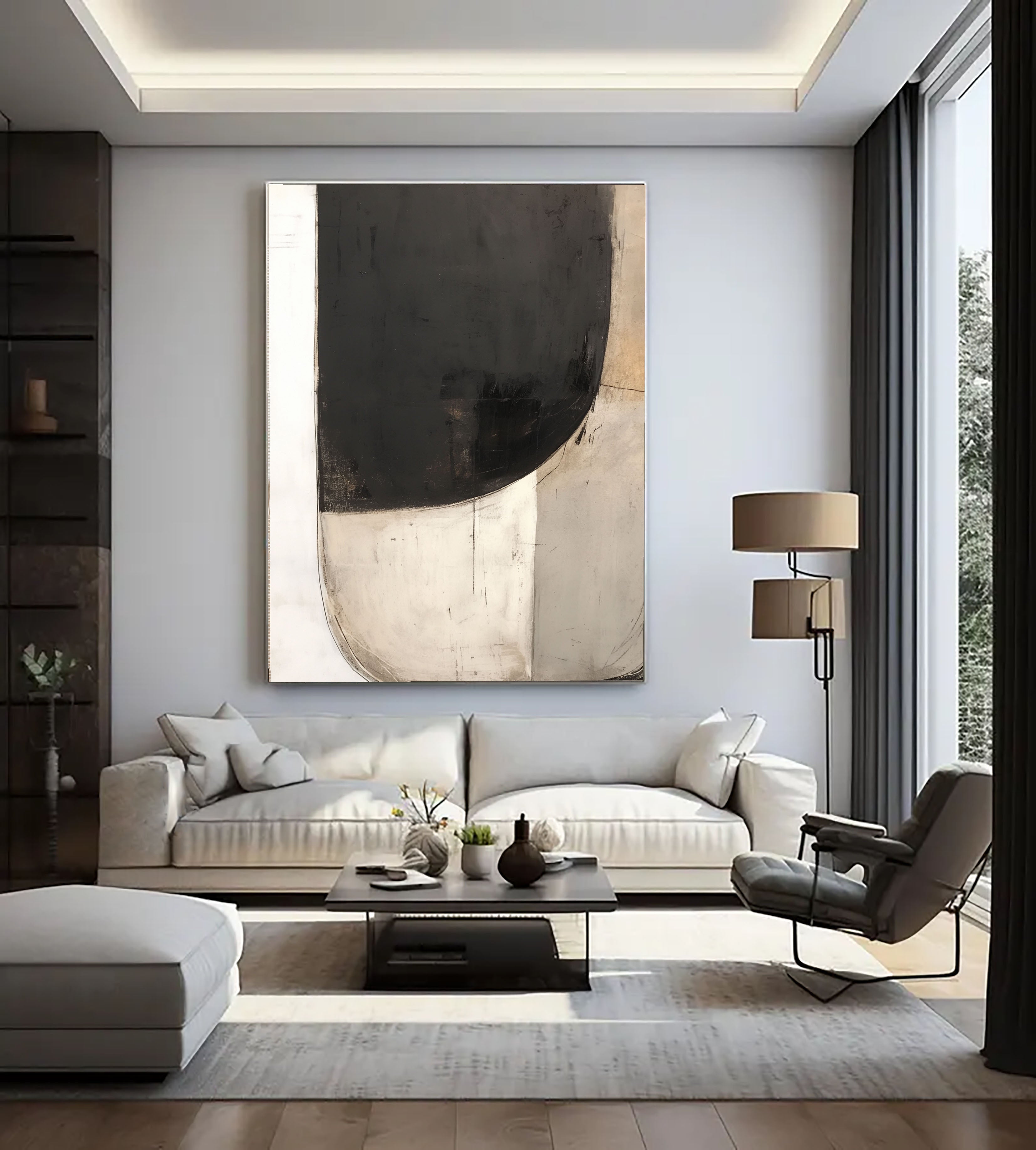 Abstract Curve Sophistication | Black Beige