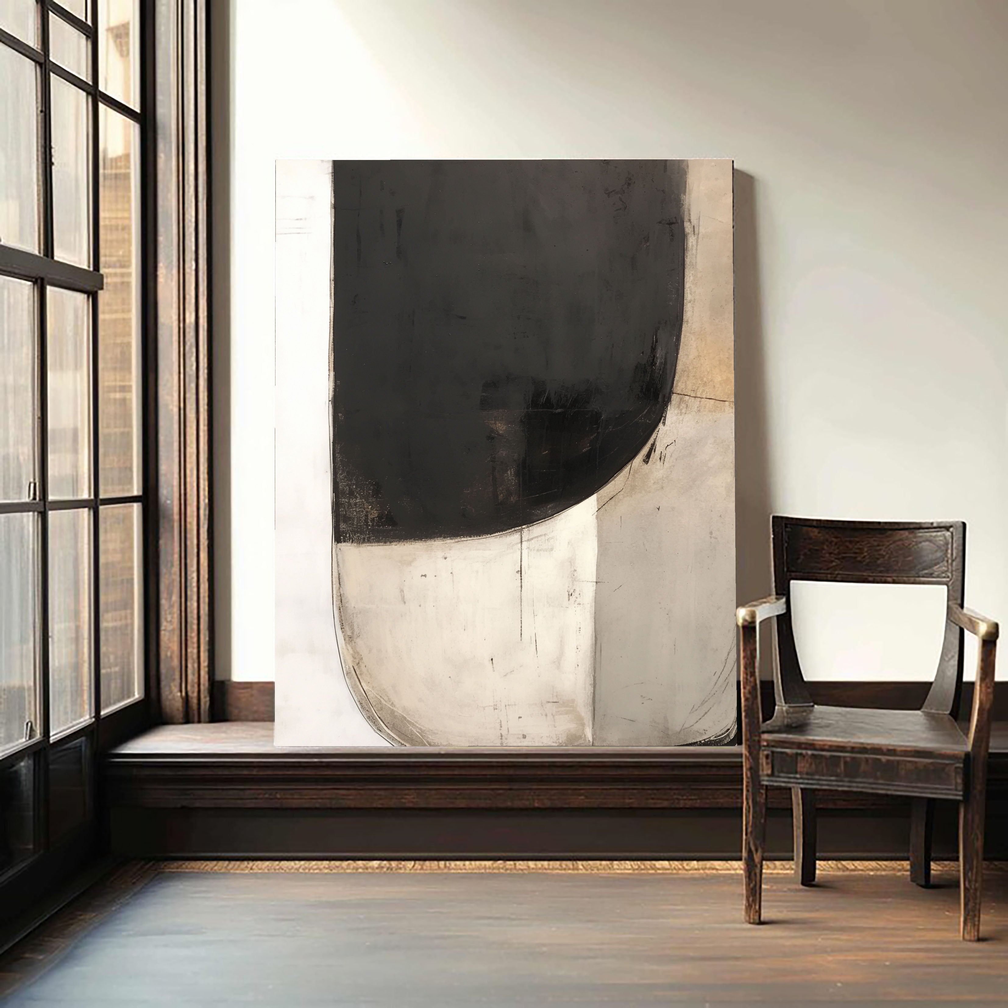 Abstract Curve Sophistication | Black Beige