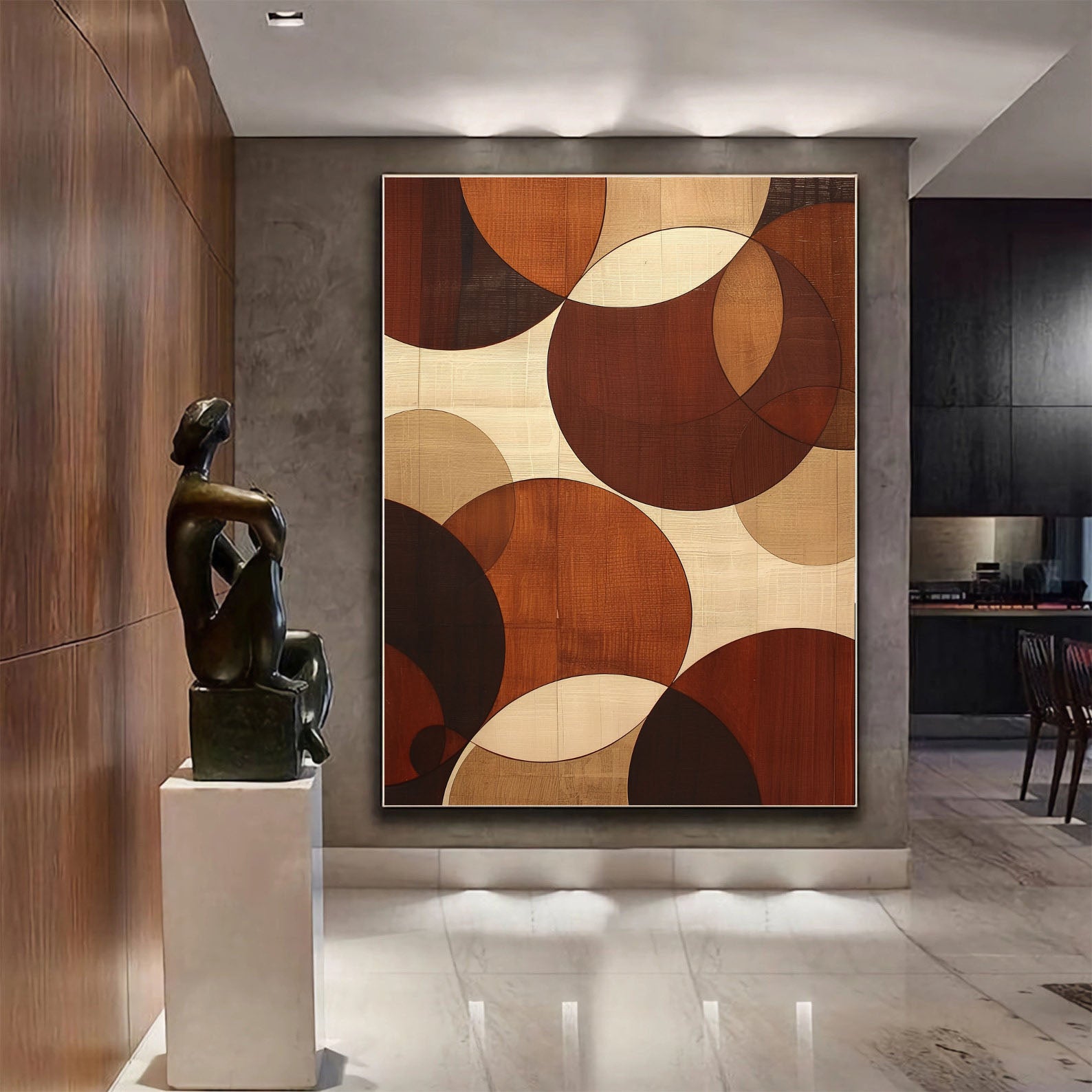 Abstract Geometric Warmth | Brown Circles