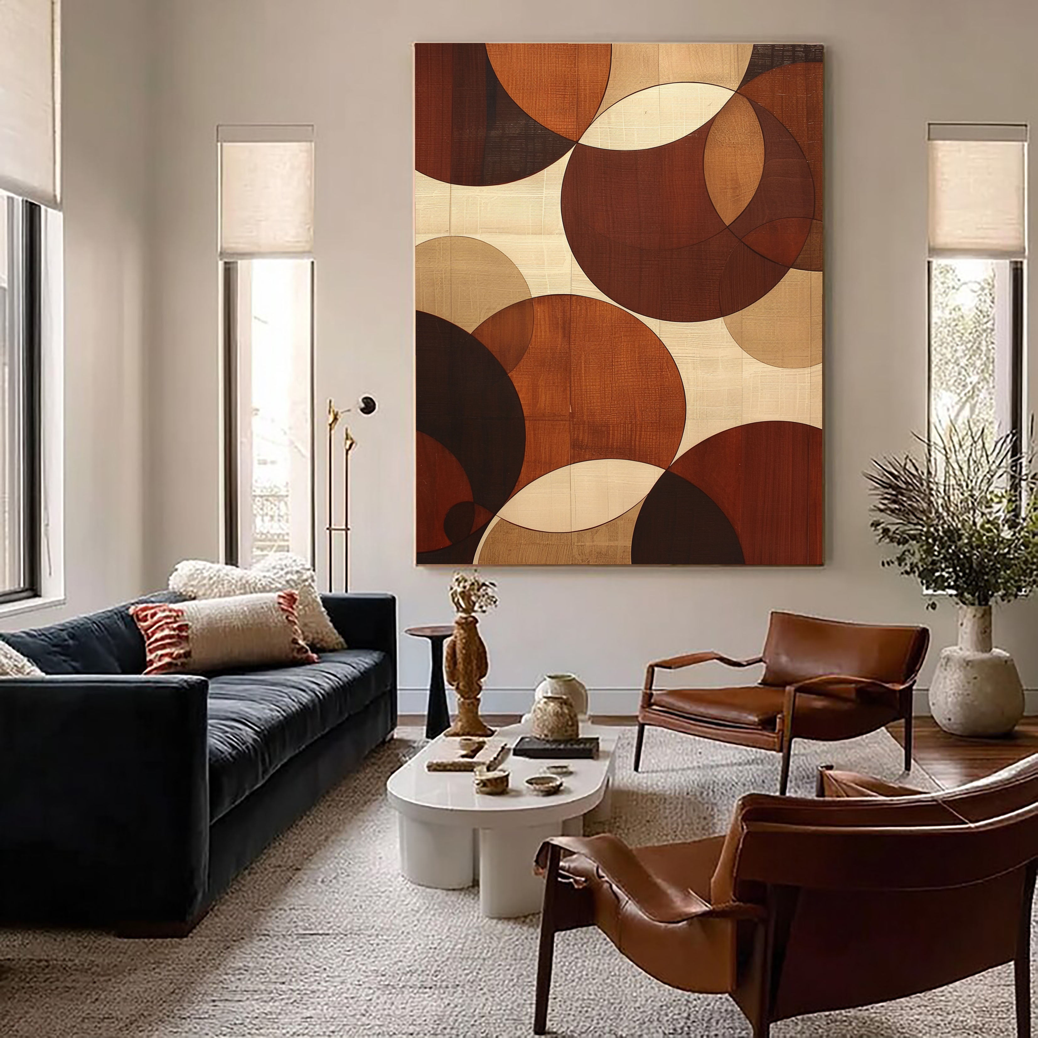 Abstract Geometric Warmth | Brown Circles