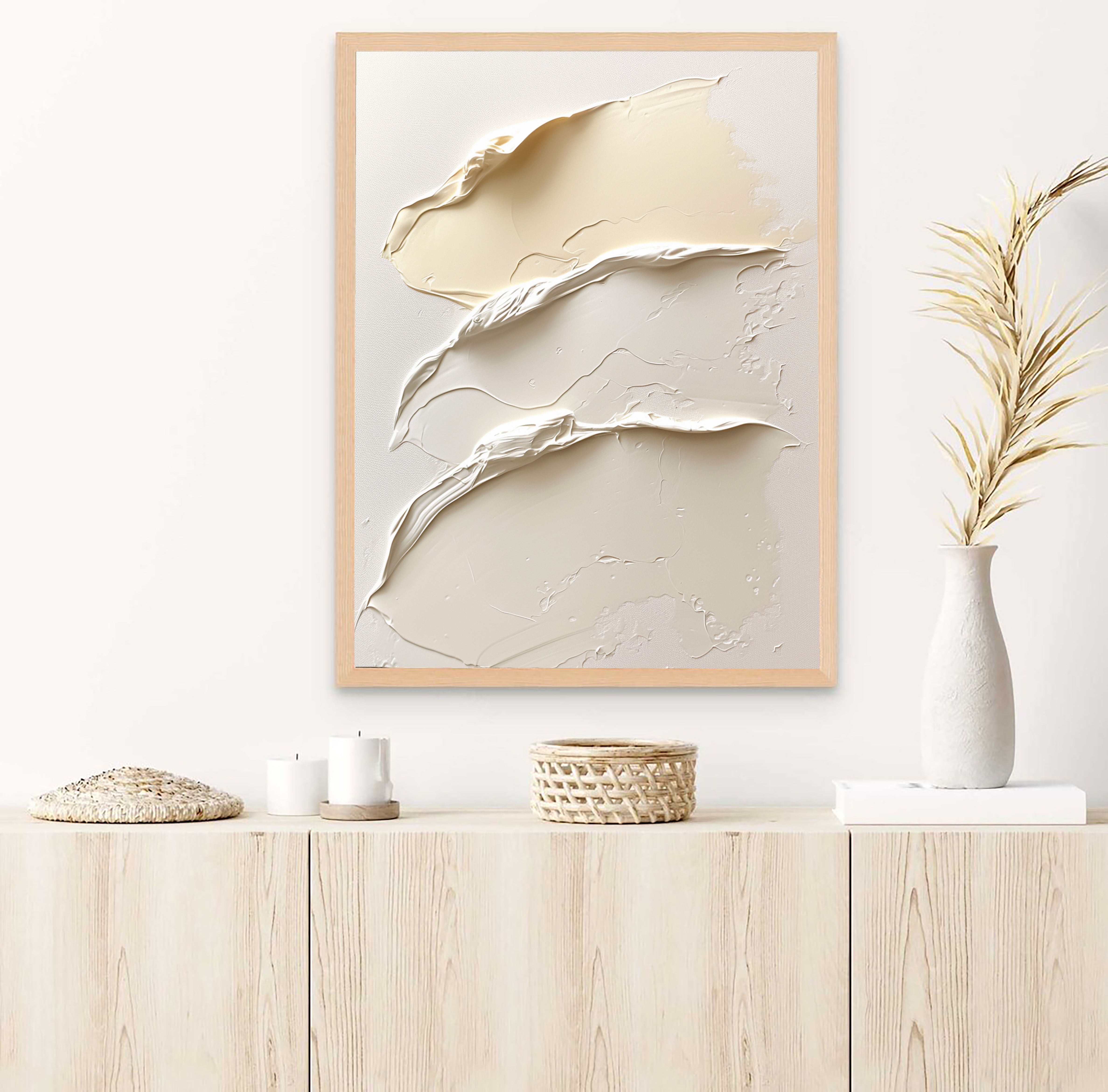 Textured Cream Dynamism | Beige Wave