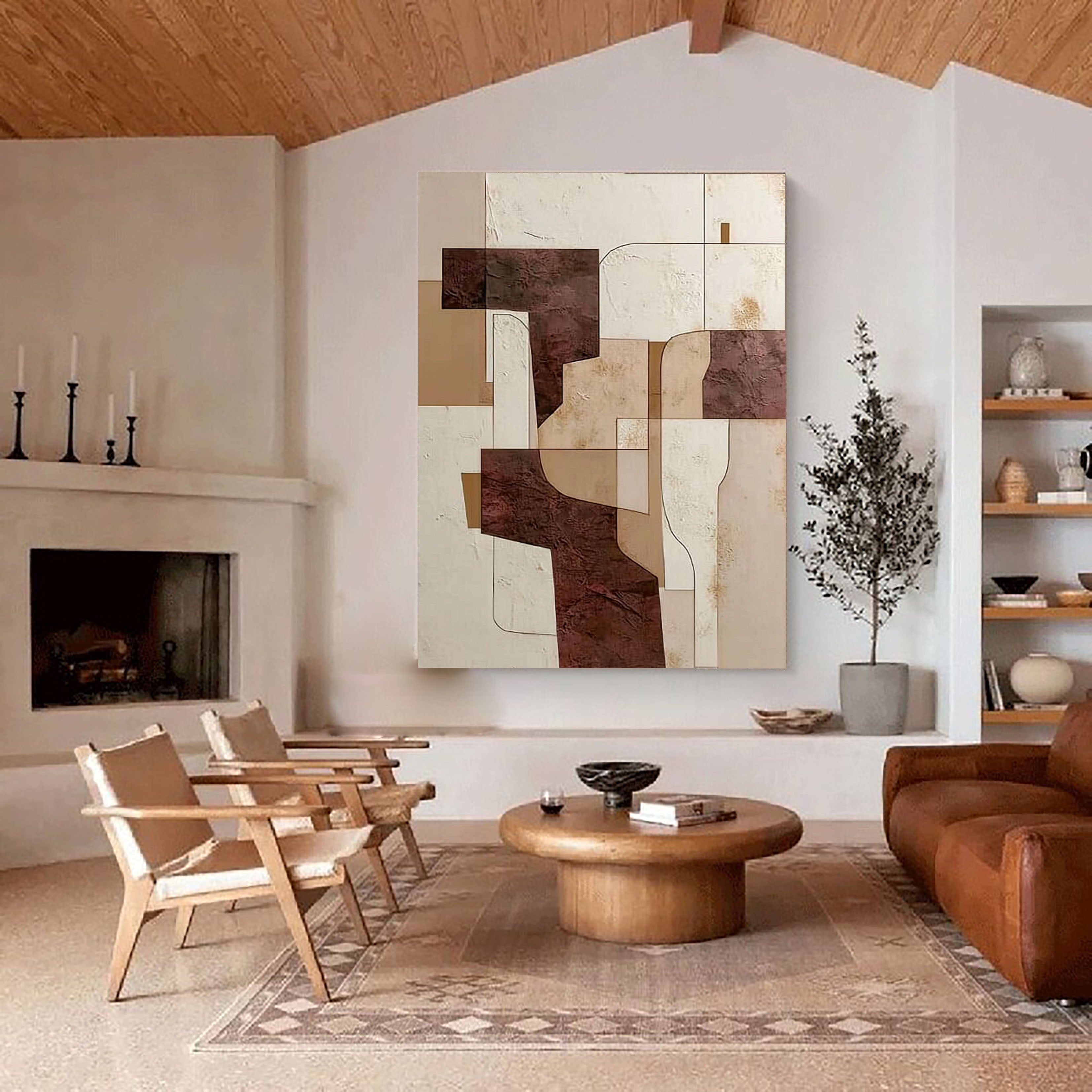Abstract Geometric Layering | Earth Tones