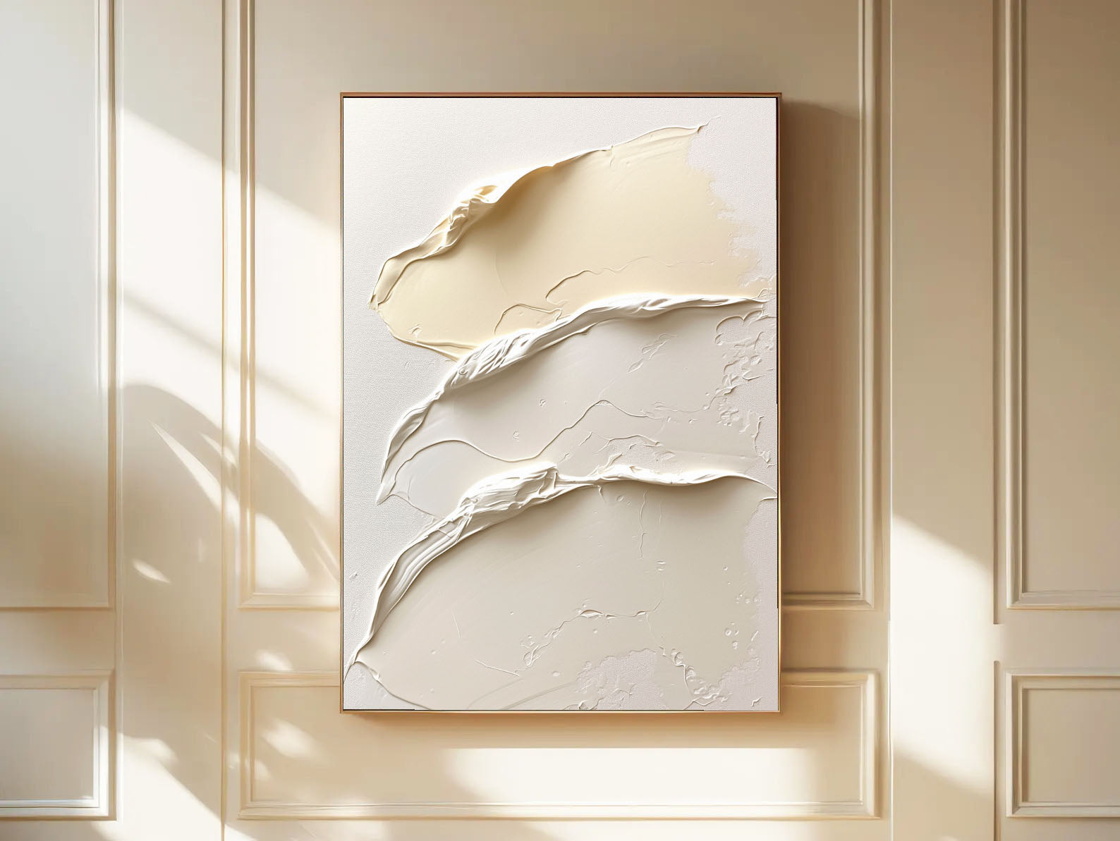 Textured Cream Dynamism | Beige Wave