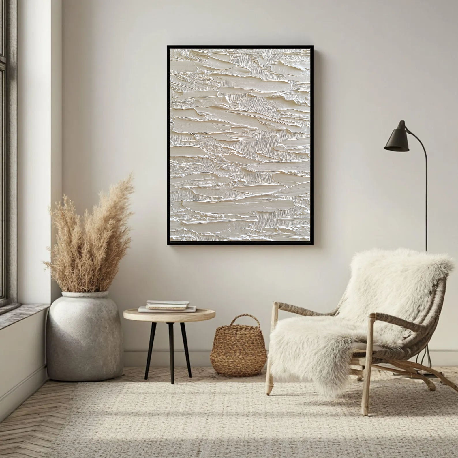 Textured Cream Cascades | Gold Accents