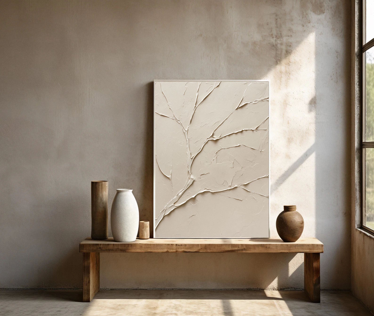 Textured Branch Minimalism | Beige Grace