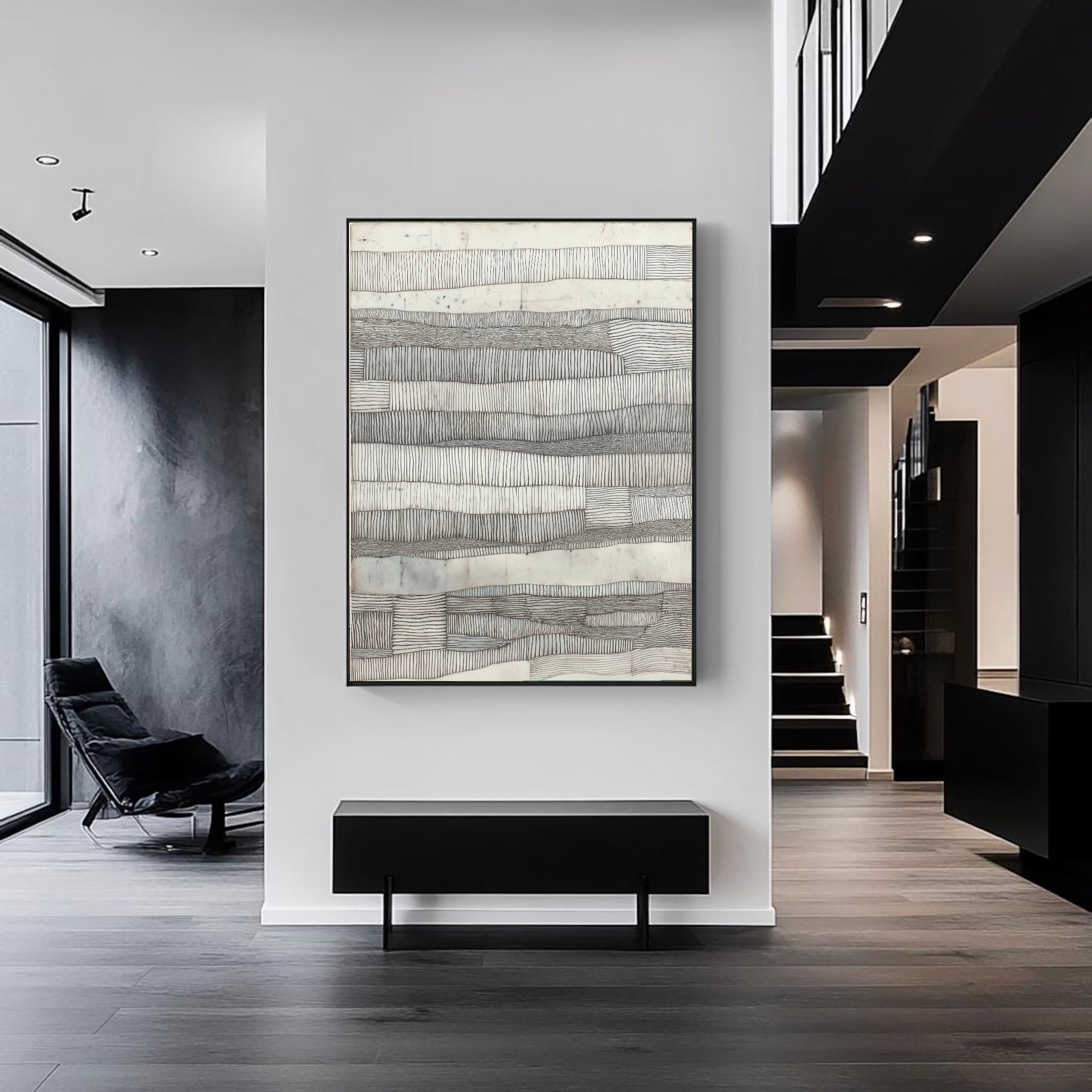 Textured Linear Serenity | Monochrome Tones