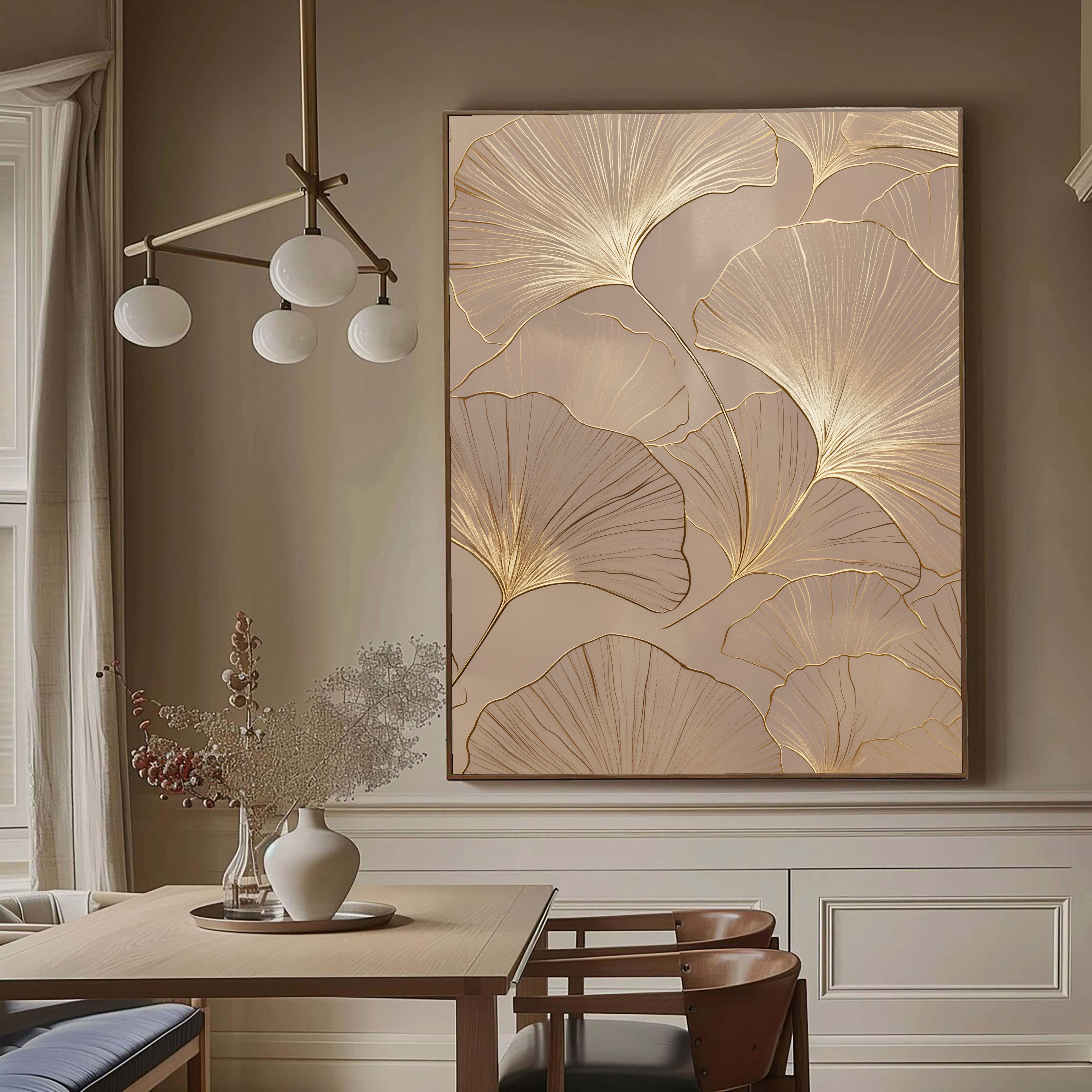 Textured Ginkgo Opulence | Golden Leaf