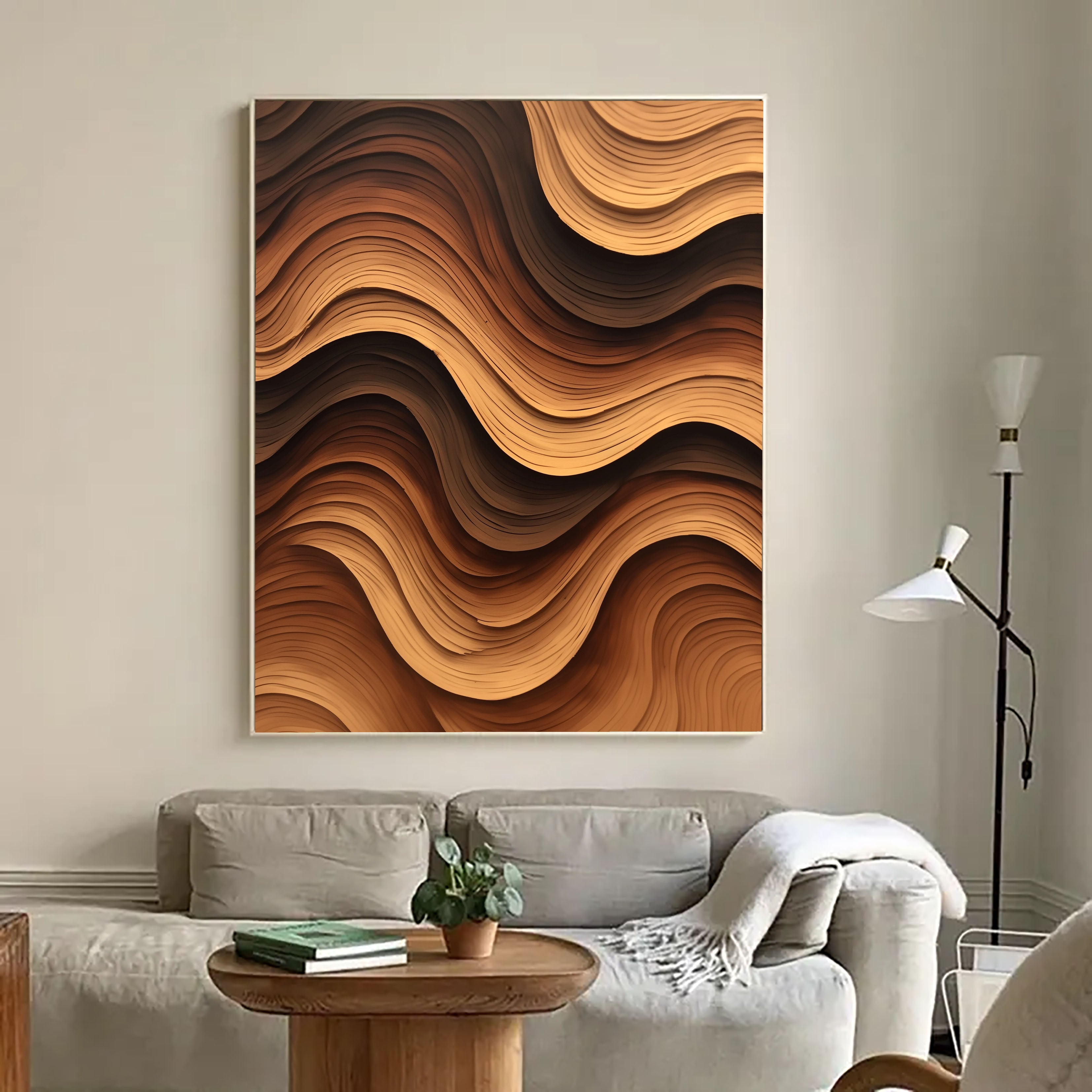 Textured Wave Opulence | Brown Rhythm