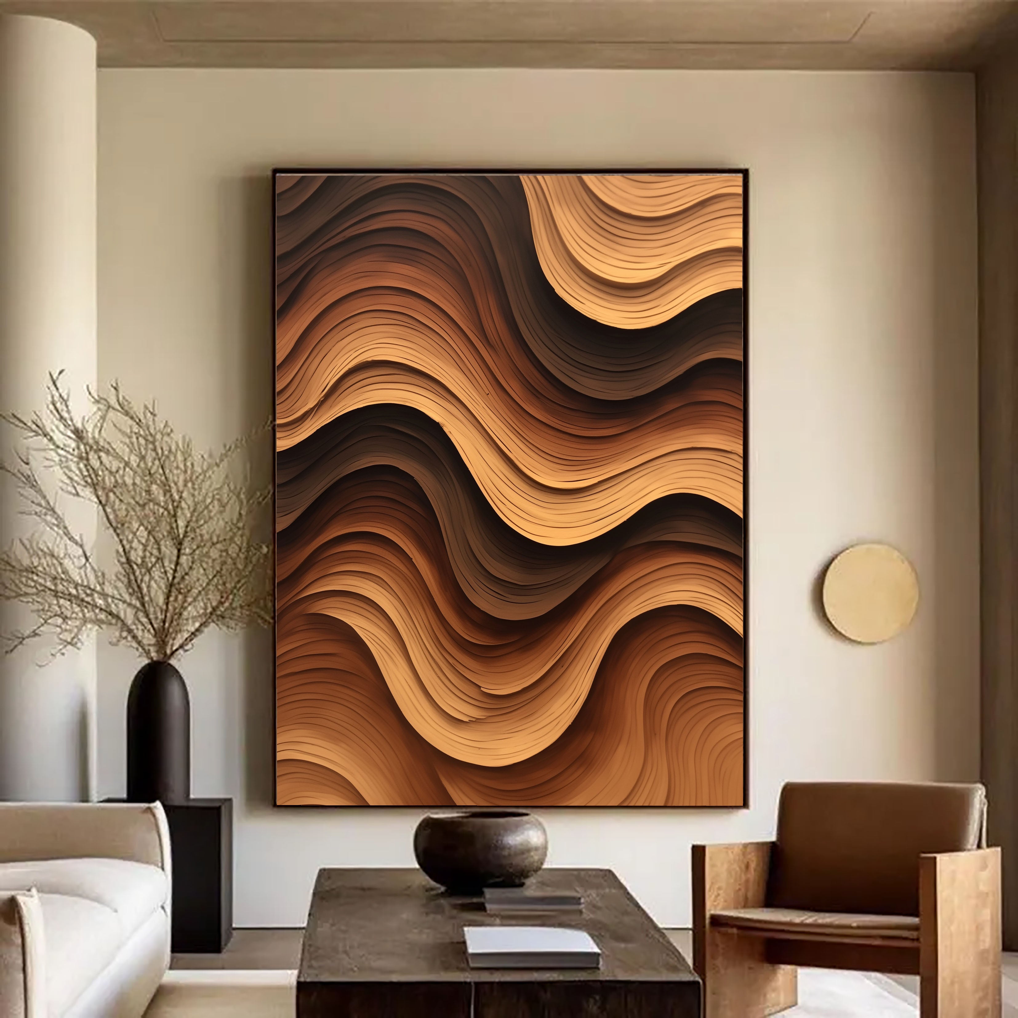 Textured Wave Opulence | Brown Rhythm