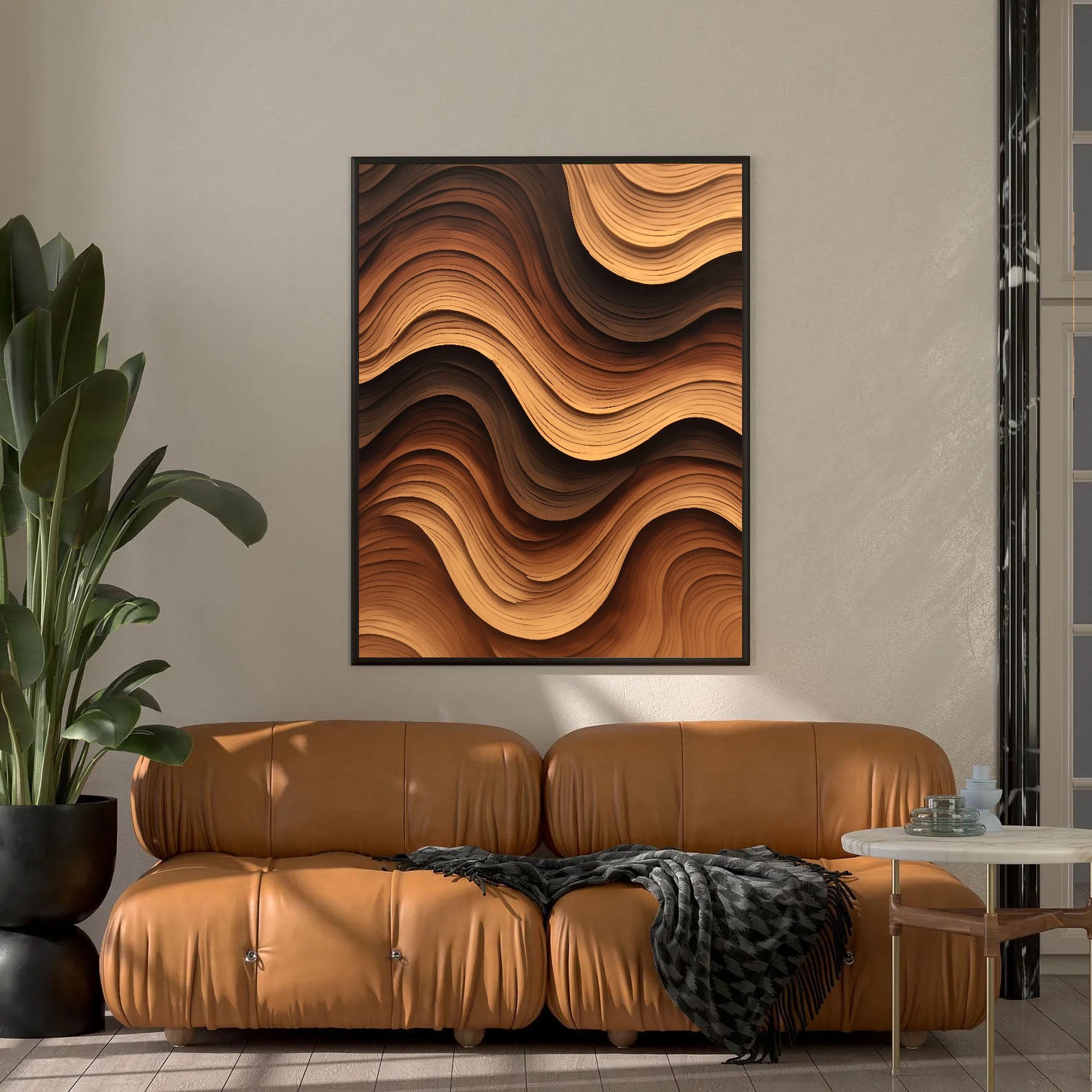 Textured Wave Opulence | Brown Rhythm