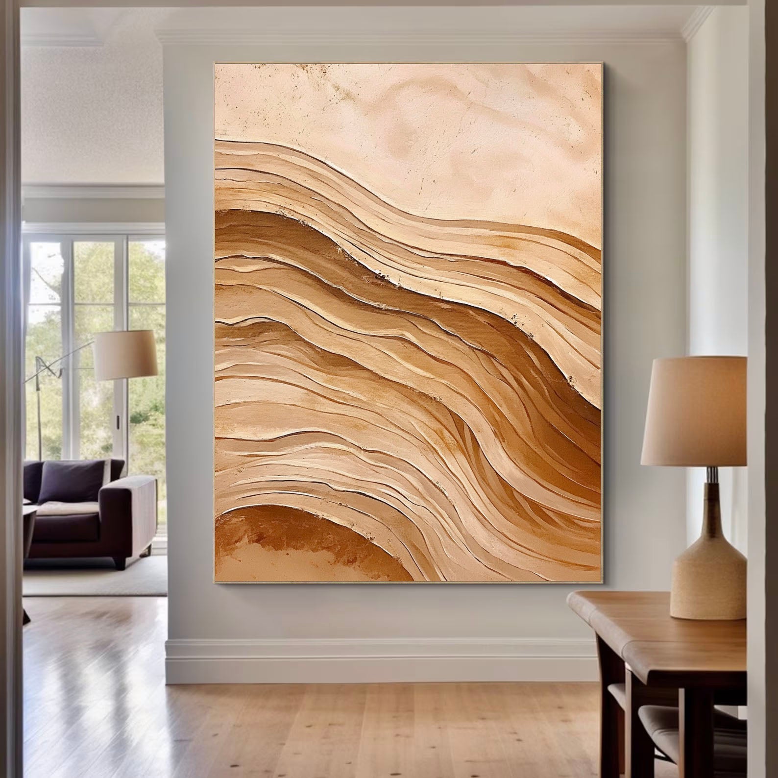 Textured Dune Opulence | Beige Wave