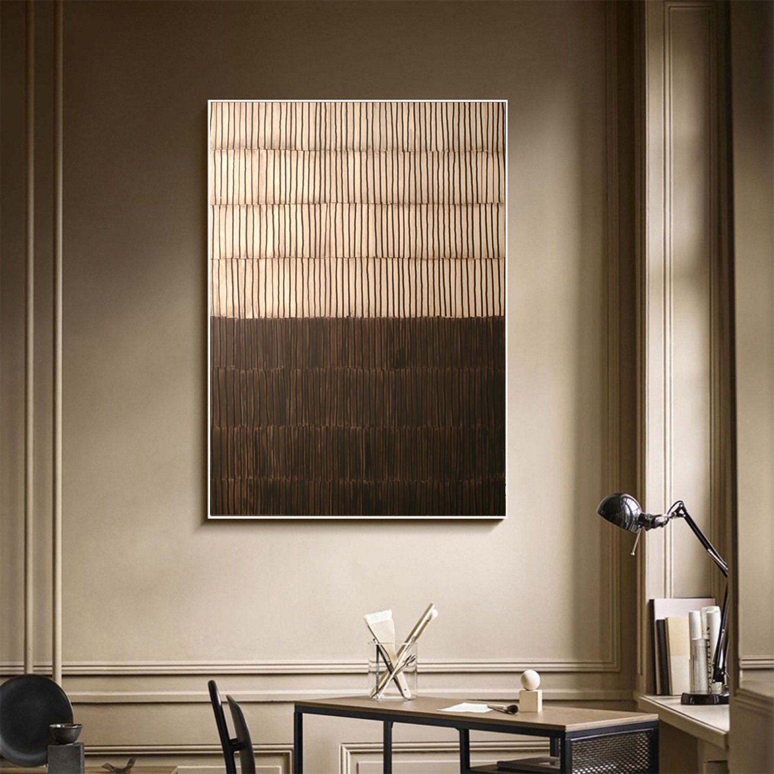 Textured Striped Opulence | Brown Gradient