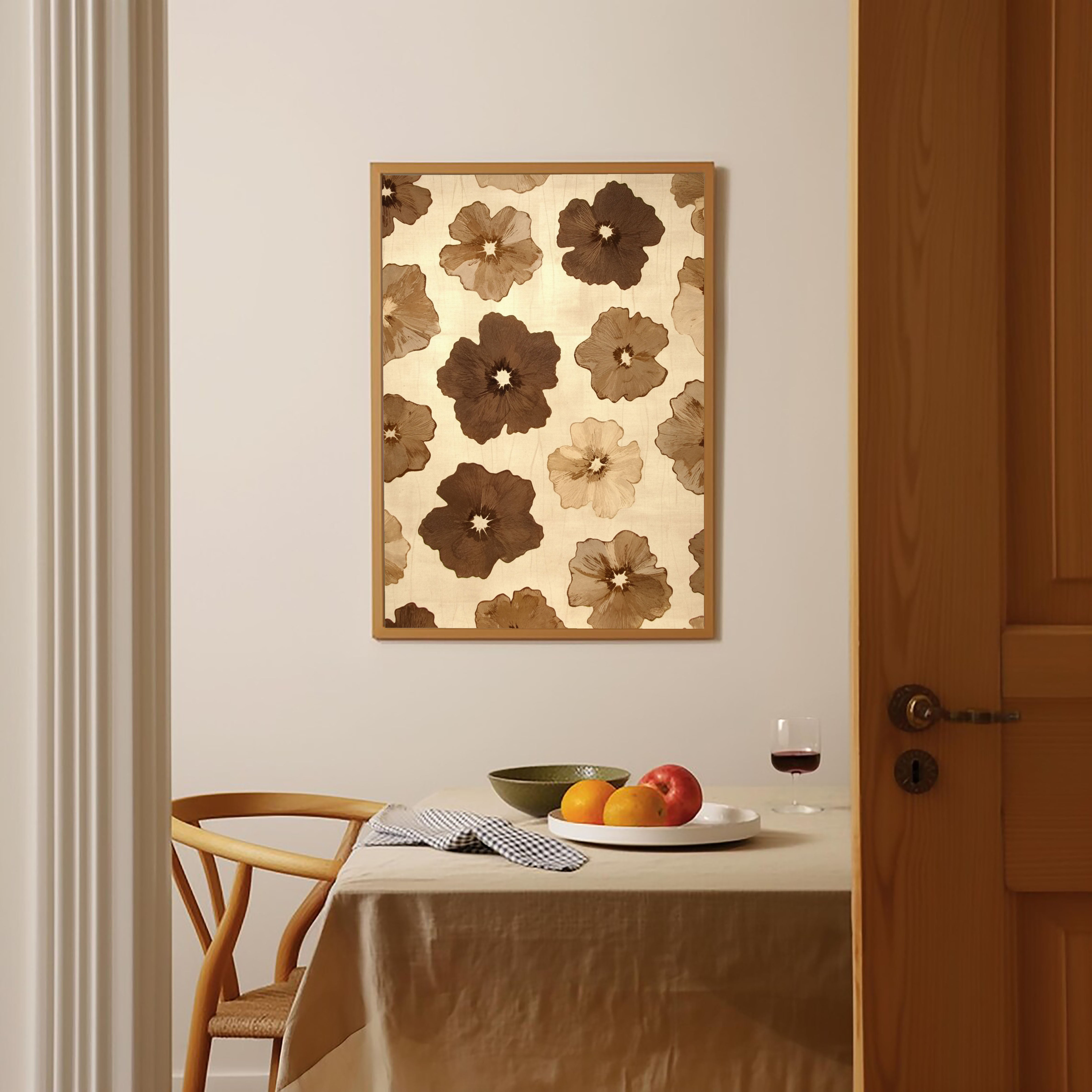 Textured Floral Opulence | Brown Bloom