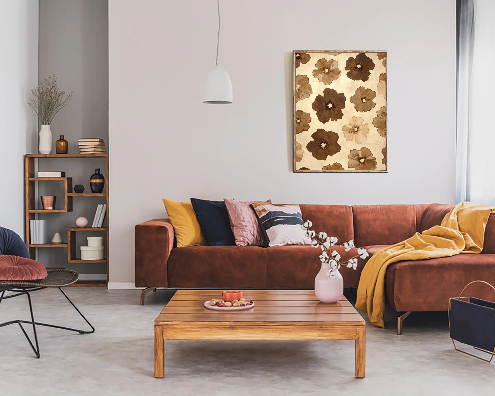 Textured Floral Opulence | Brown Bloom