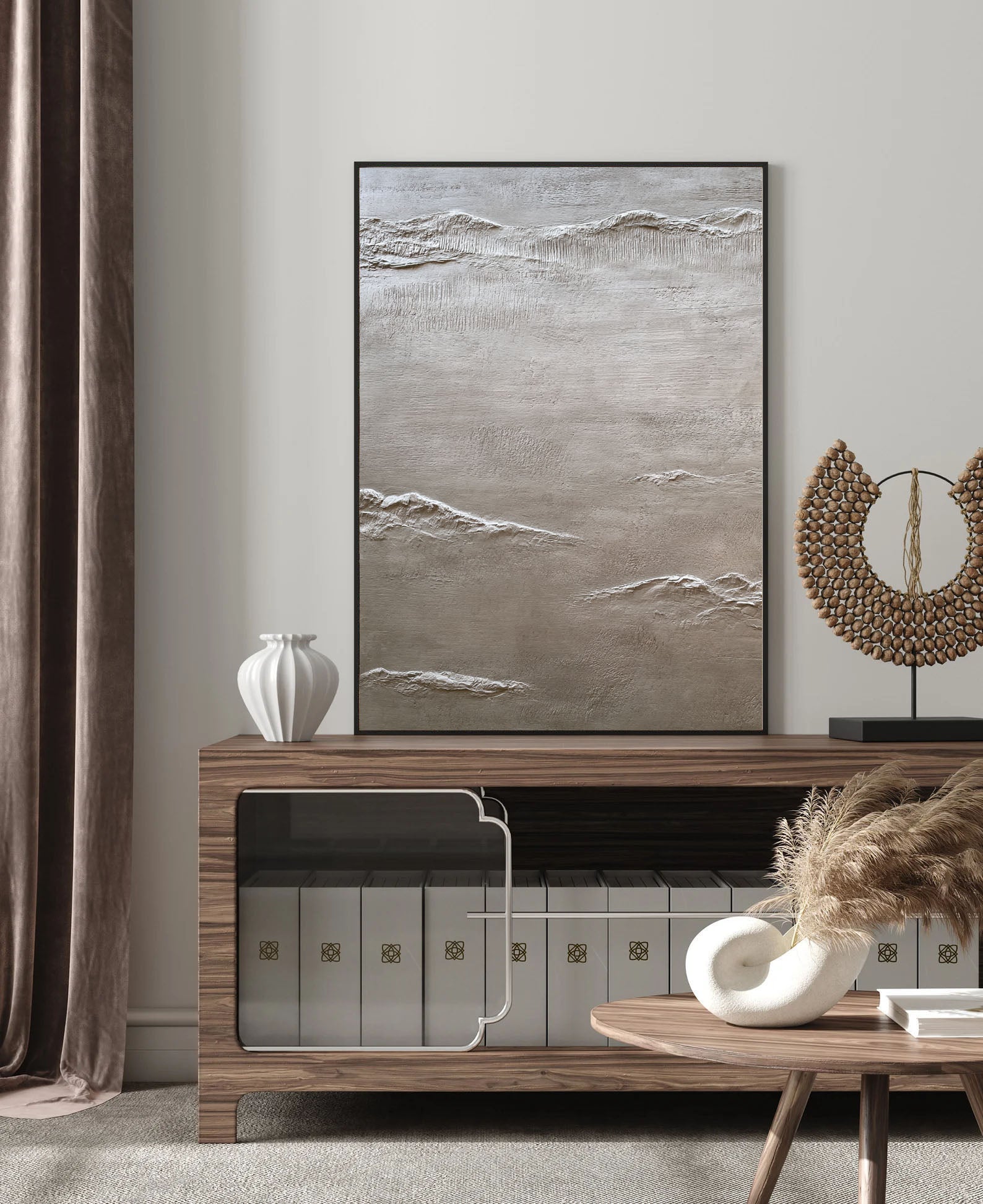 Textured Earthy Terrain | Beige Grey