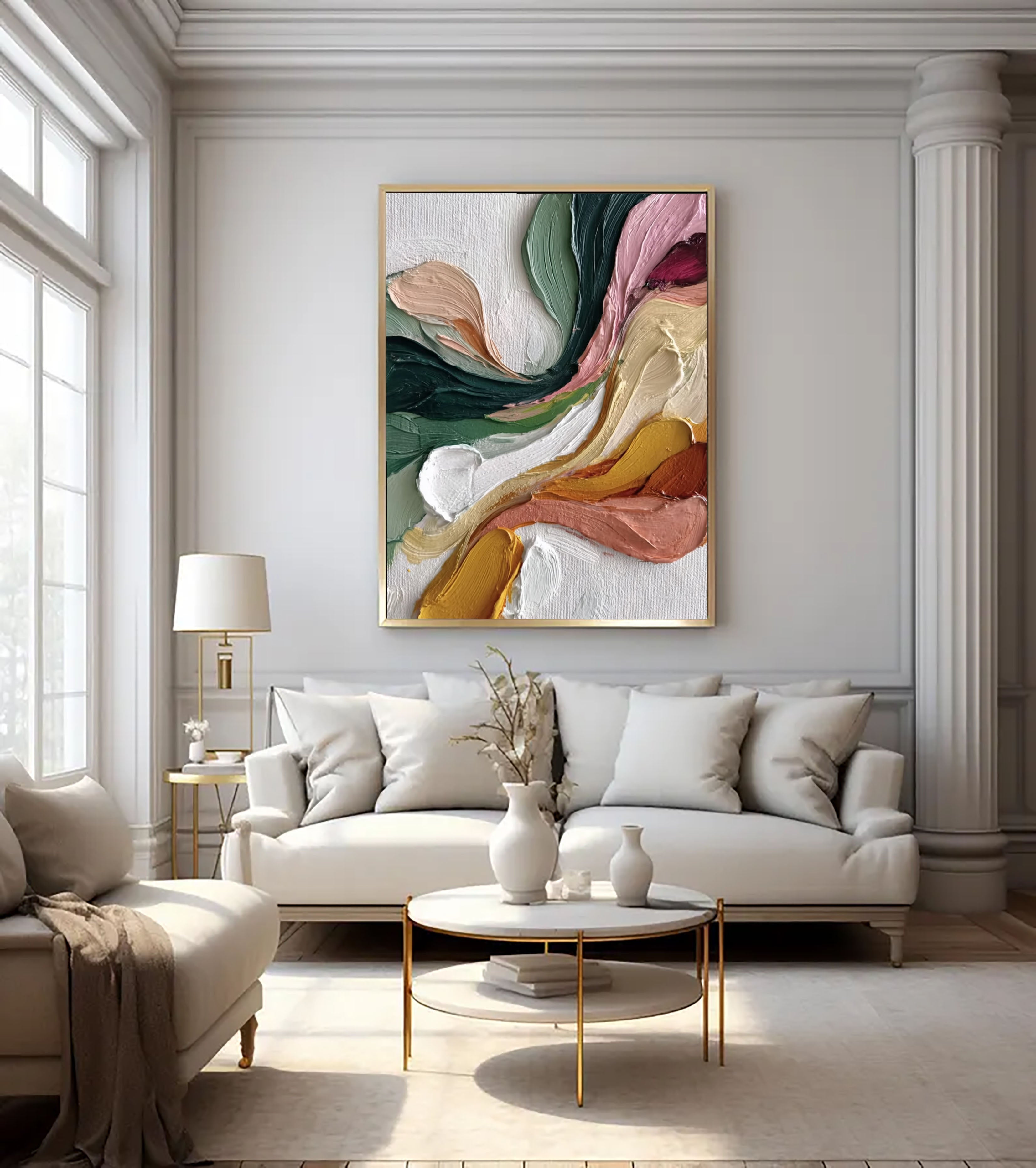 Textured Flowing Vitality | Pink Green