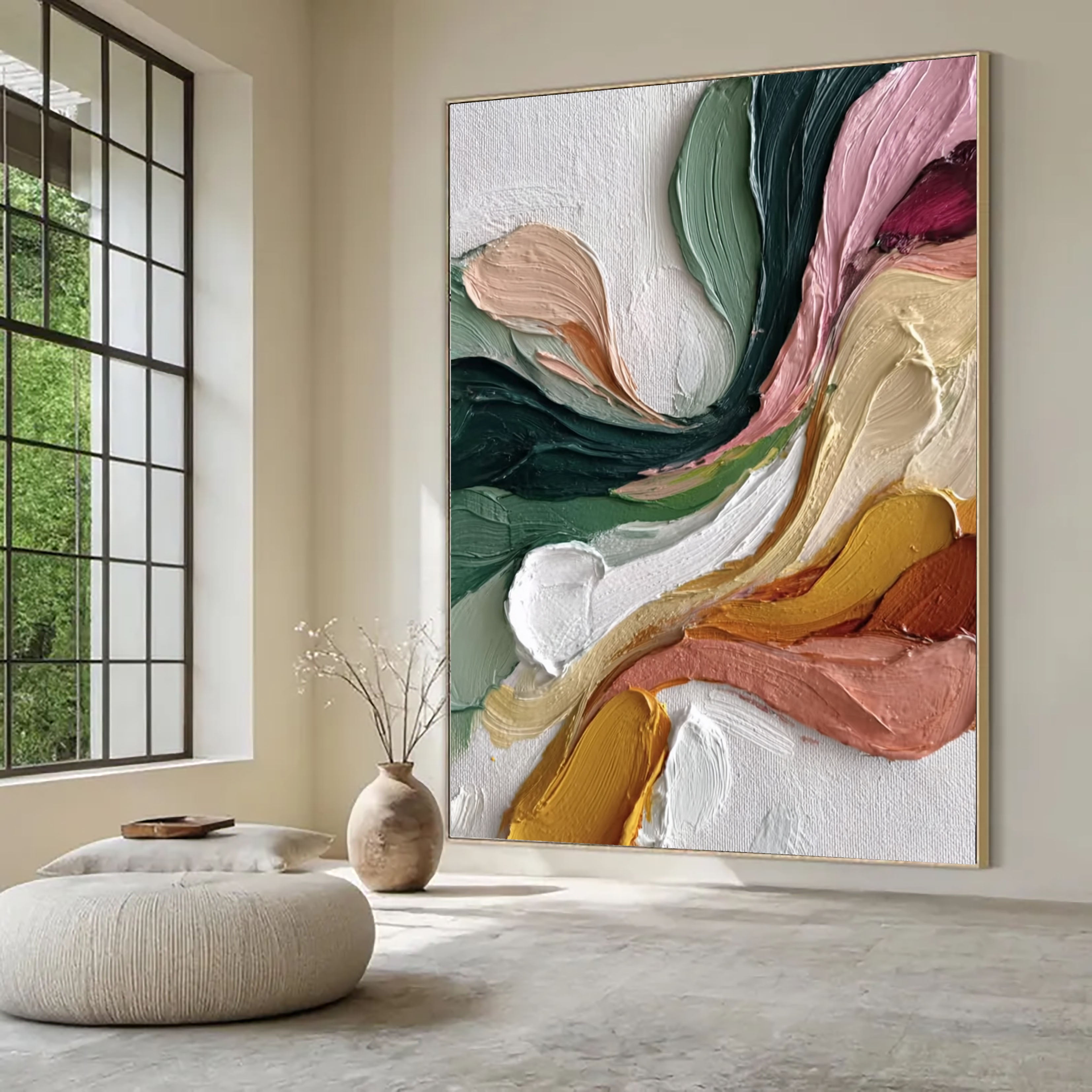 Textured Flowing Vitality | Pink Green