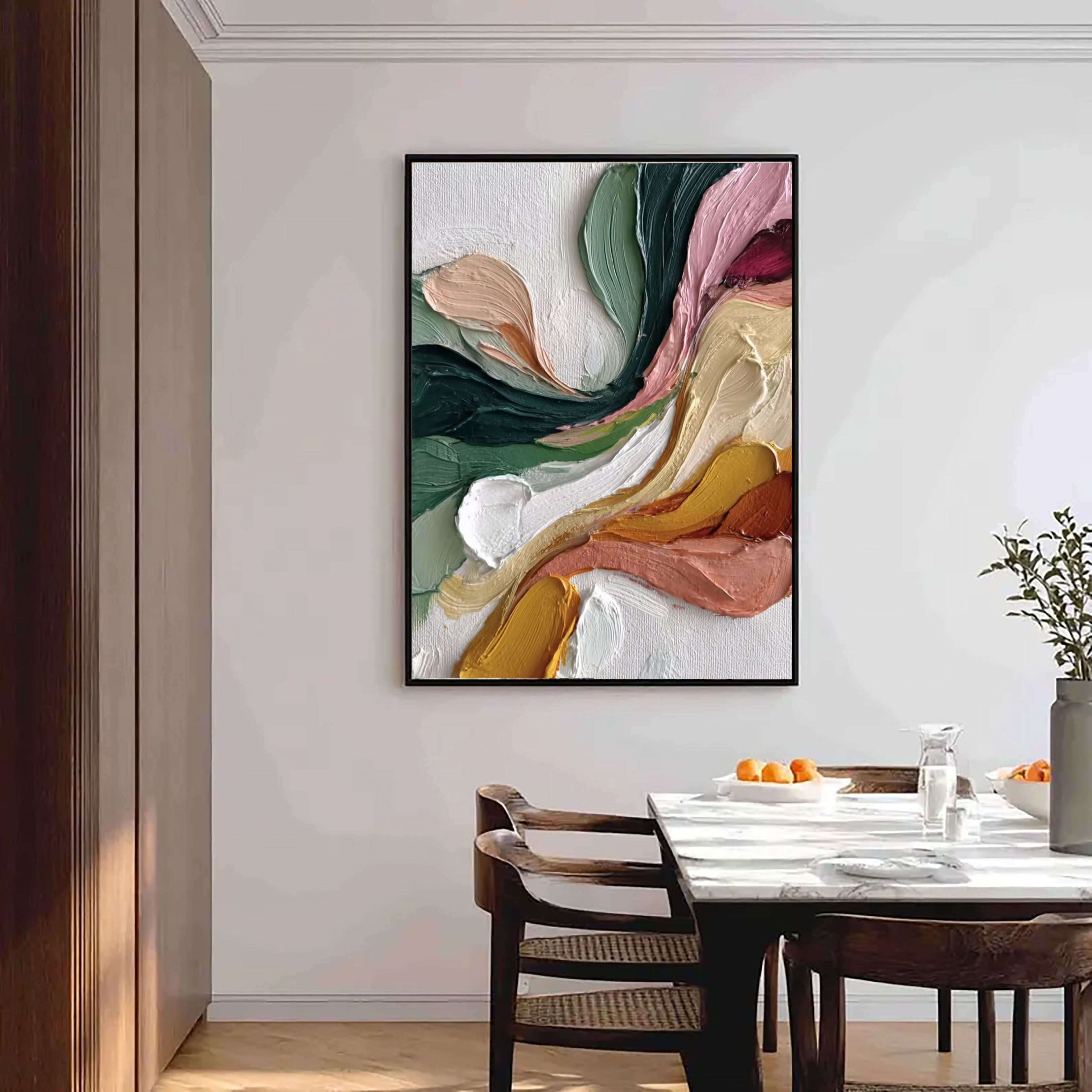 Textured Flowing Vitality | Pink Green