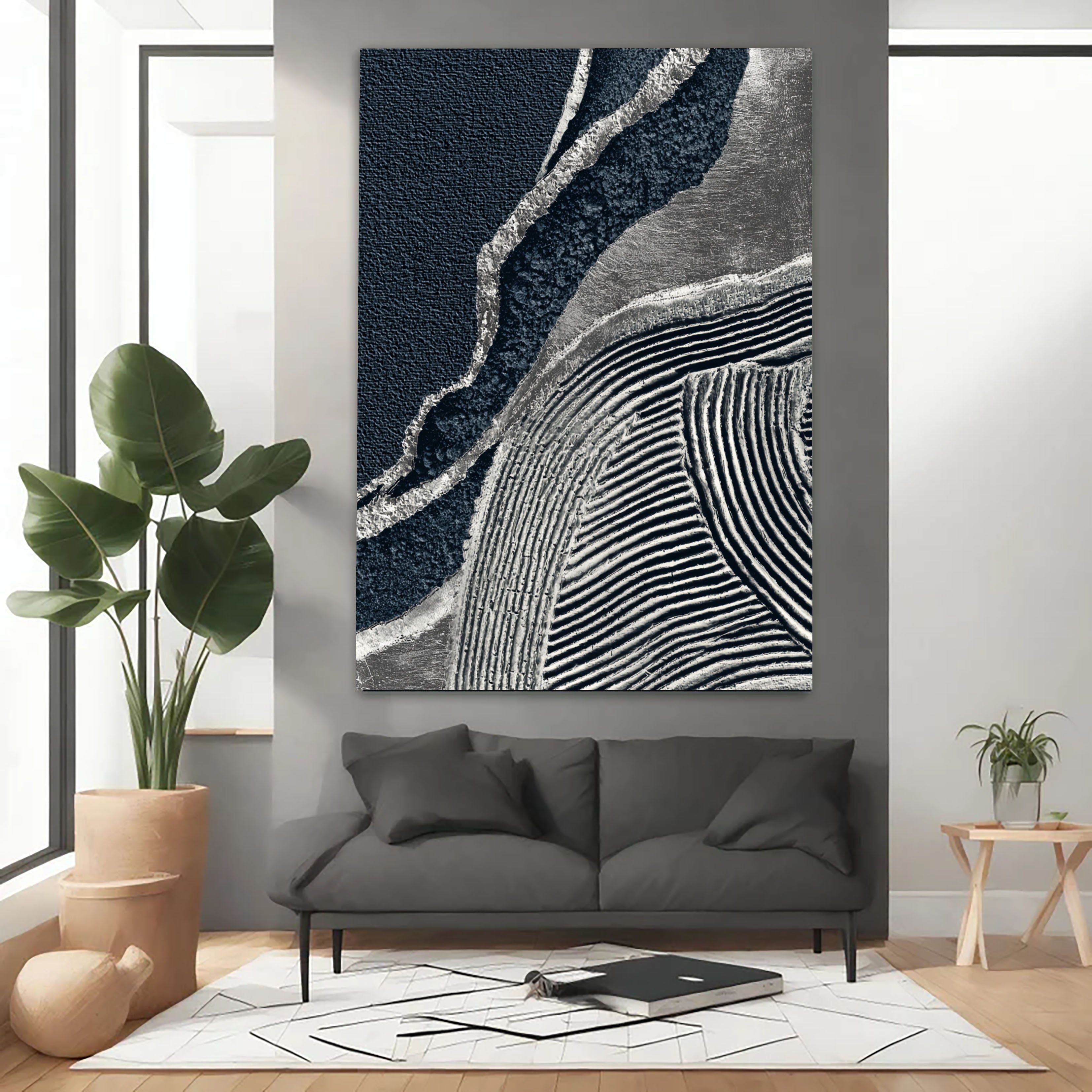 Textured Monochrome Rhythm | Black Silver