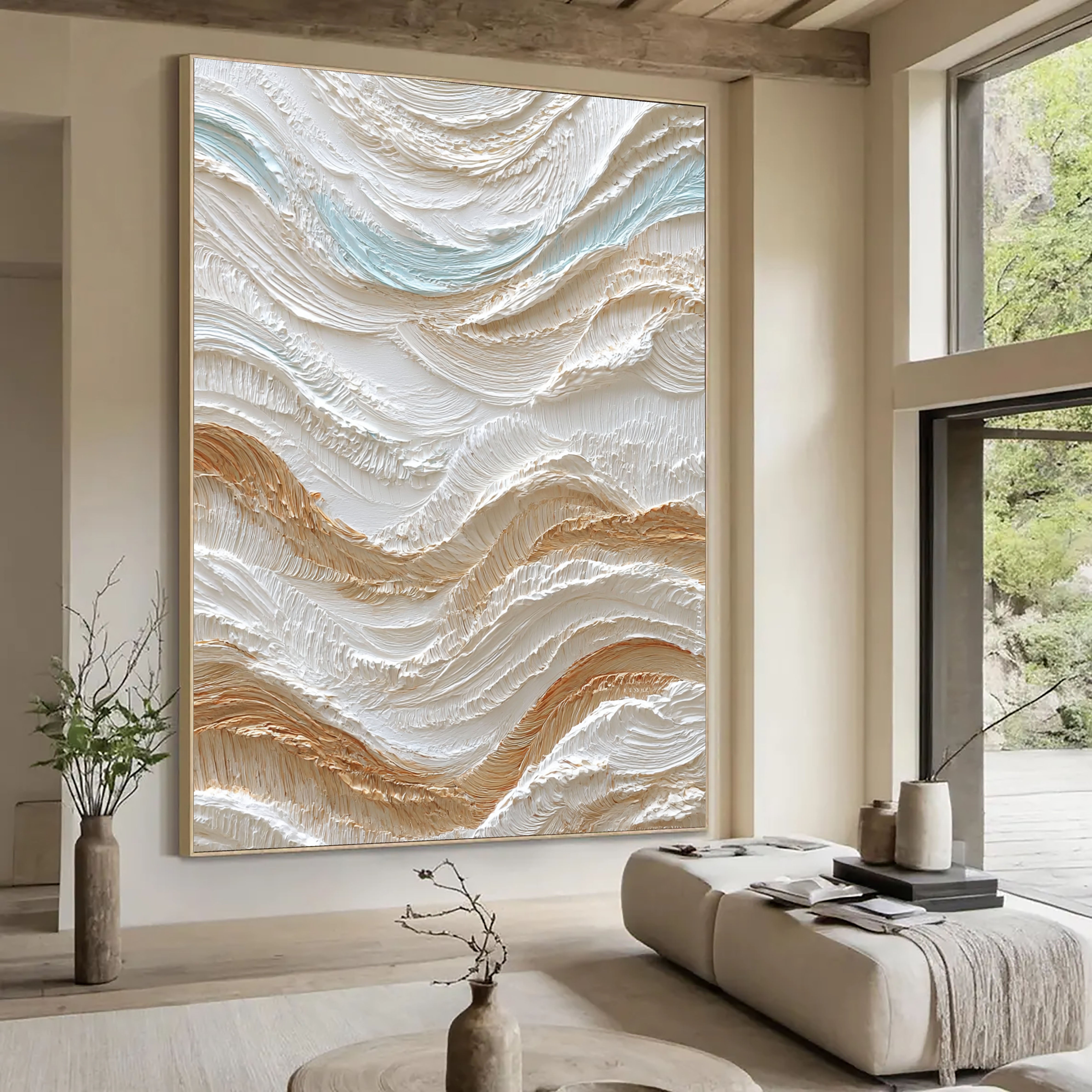Textured Wavy Serenity | White Beige