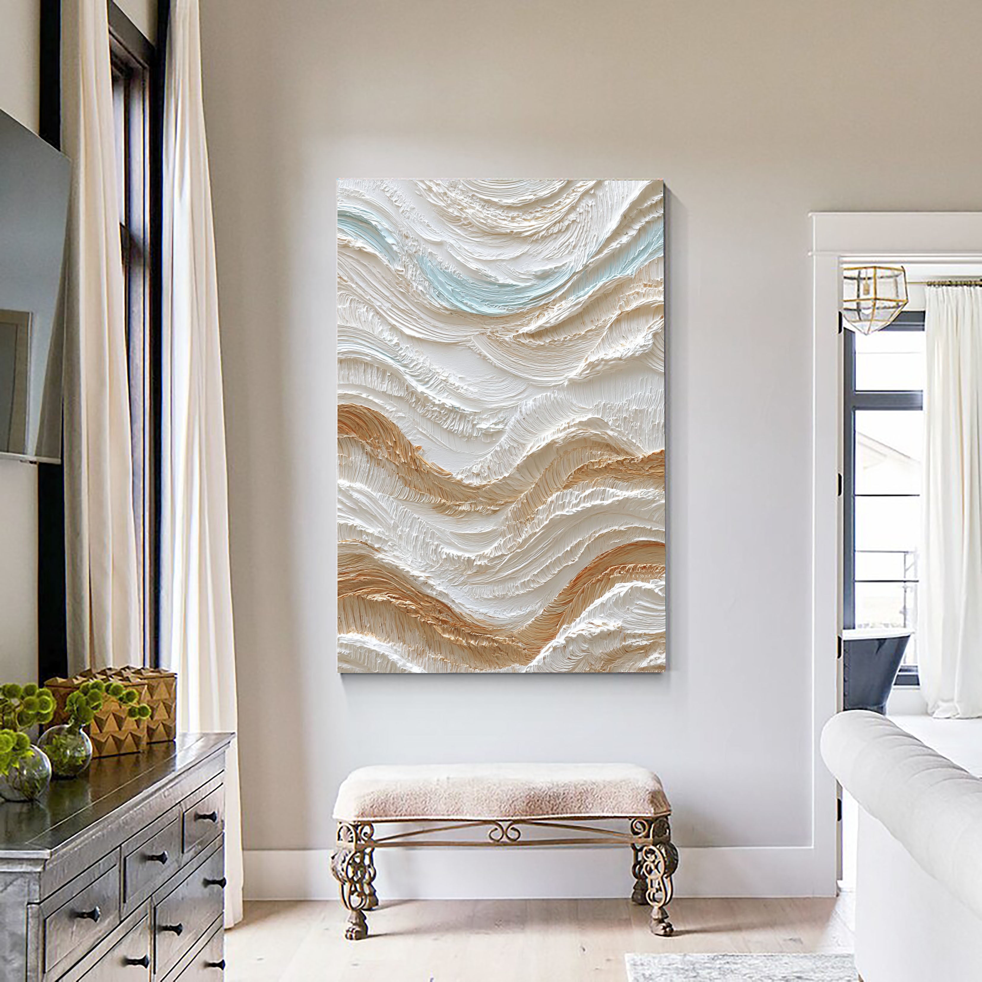 Textured Wavy Serenity | White Beige