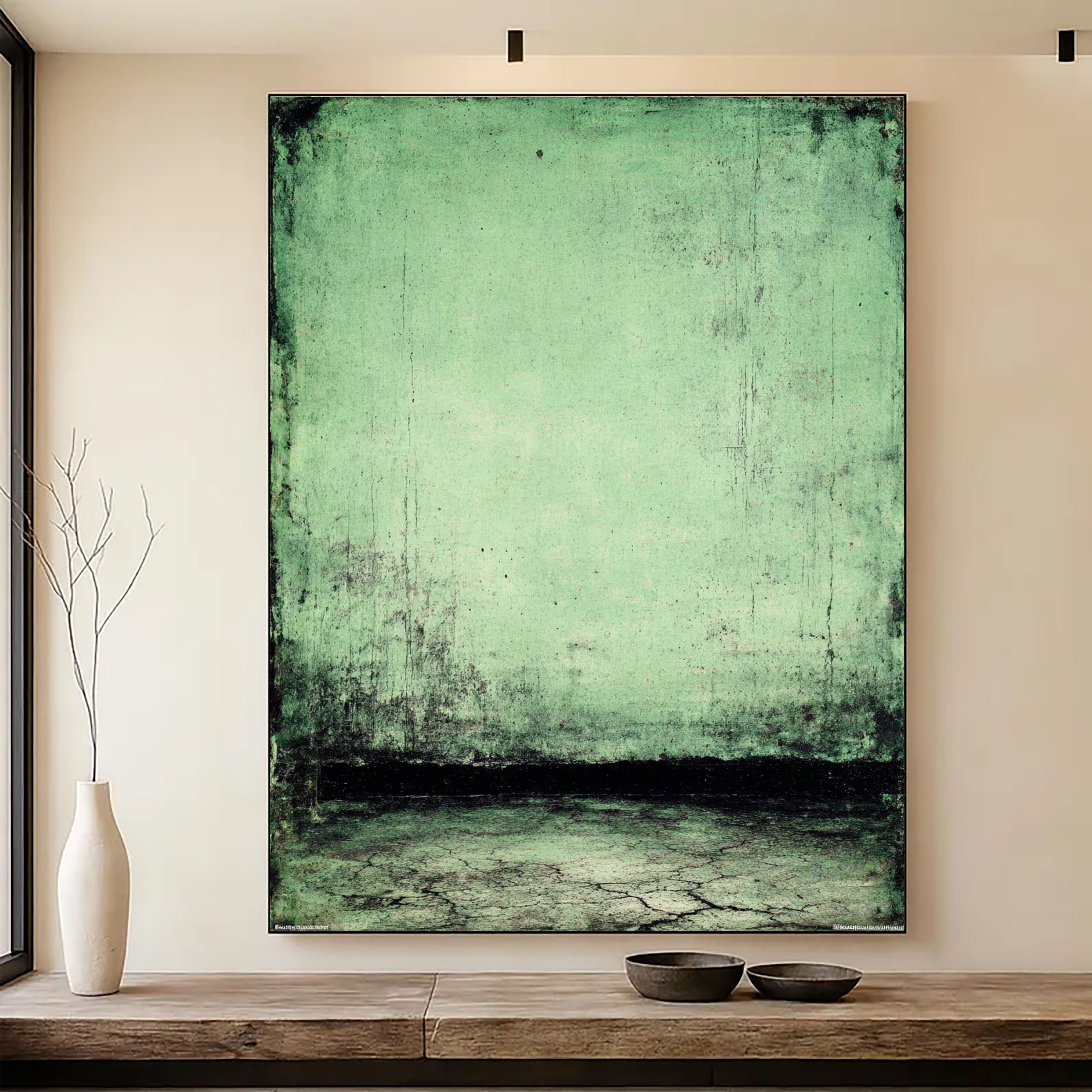 Textured Vintage Sage | Muted Black