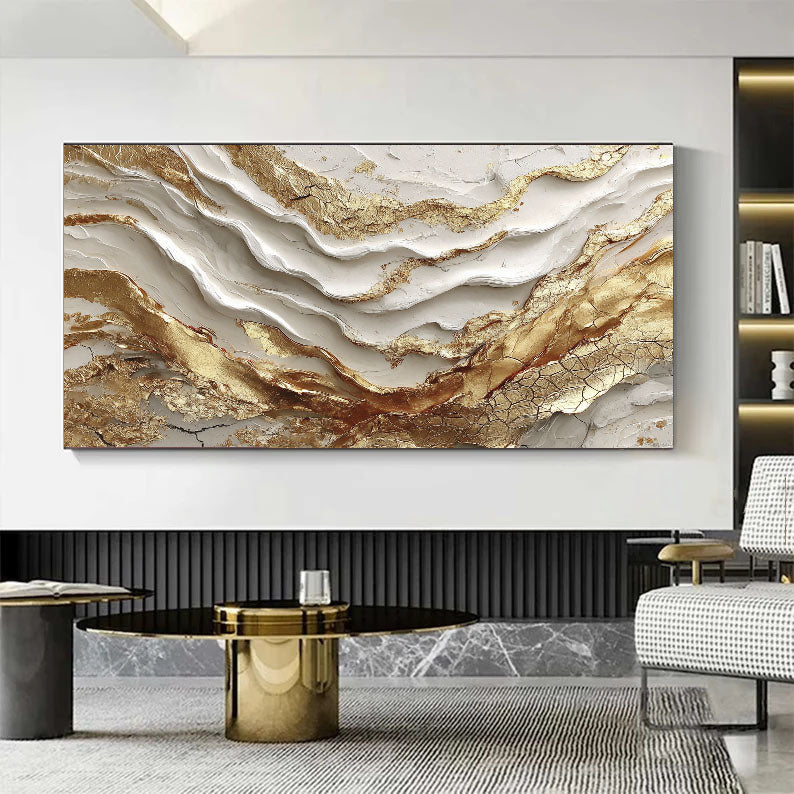 AtelierOil | 3D Textured Abstract Wall Art | White Gold Hand‑Painted ...