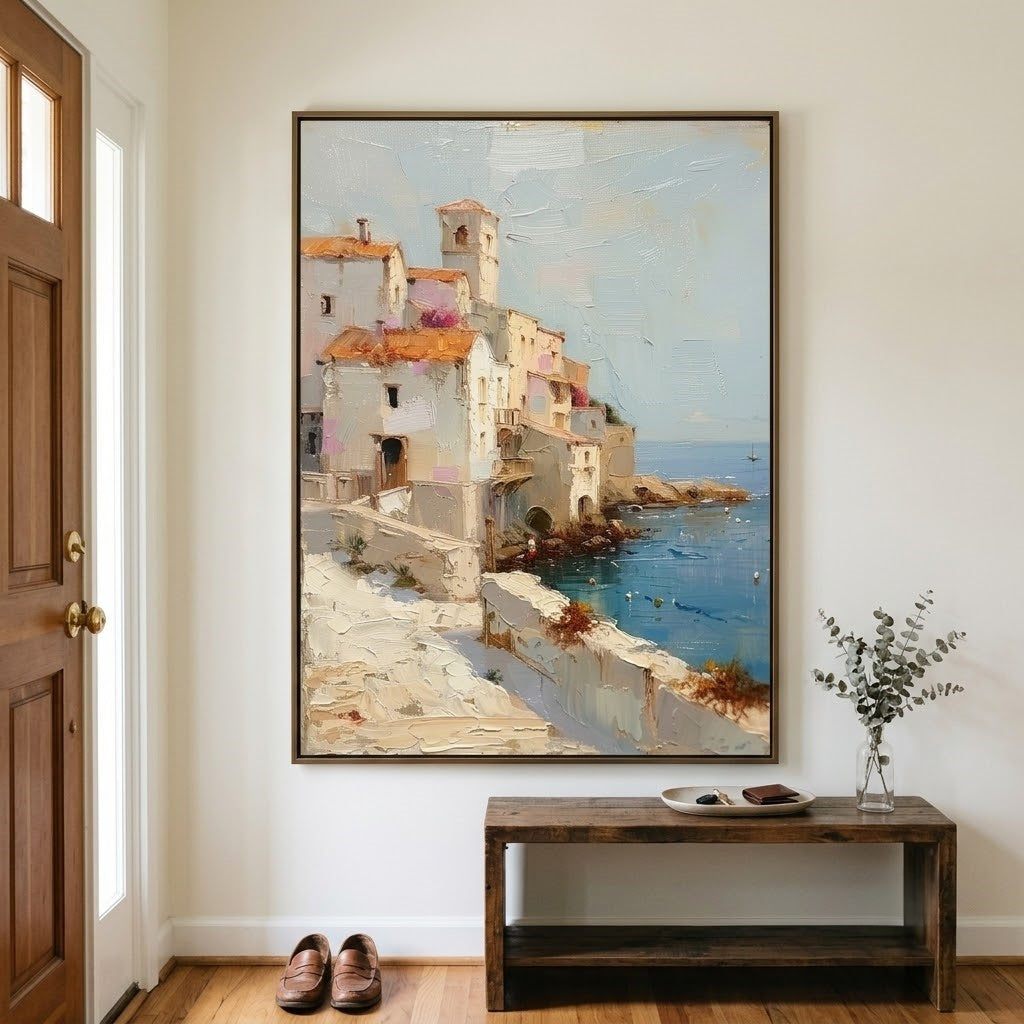 Impressionist Art | Cliffside Coastal Hamlet