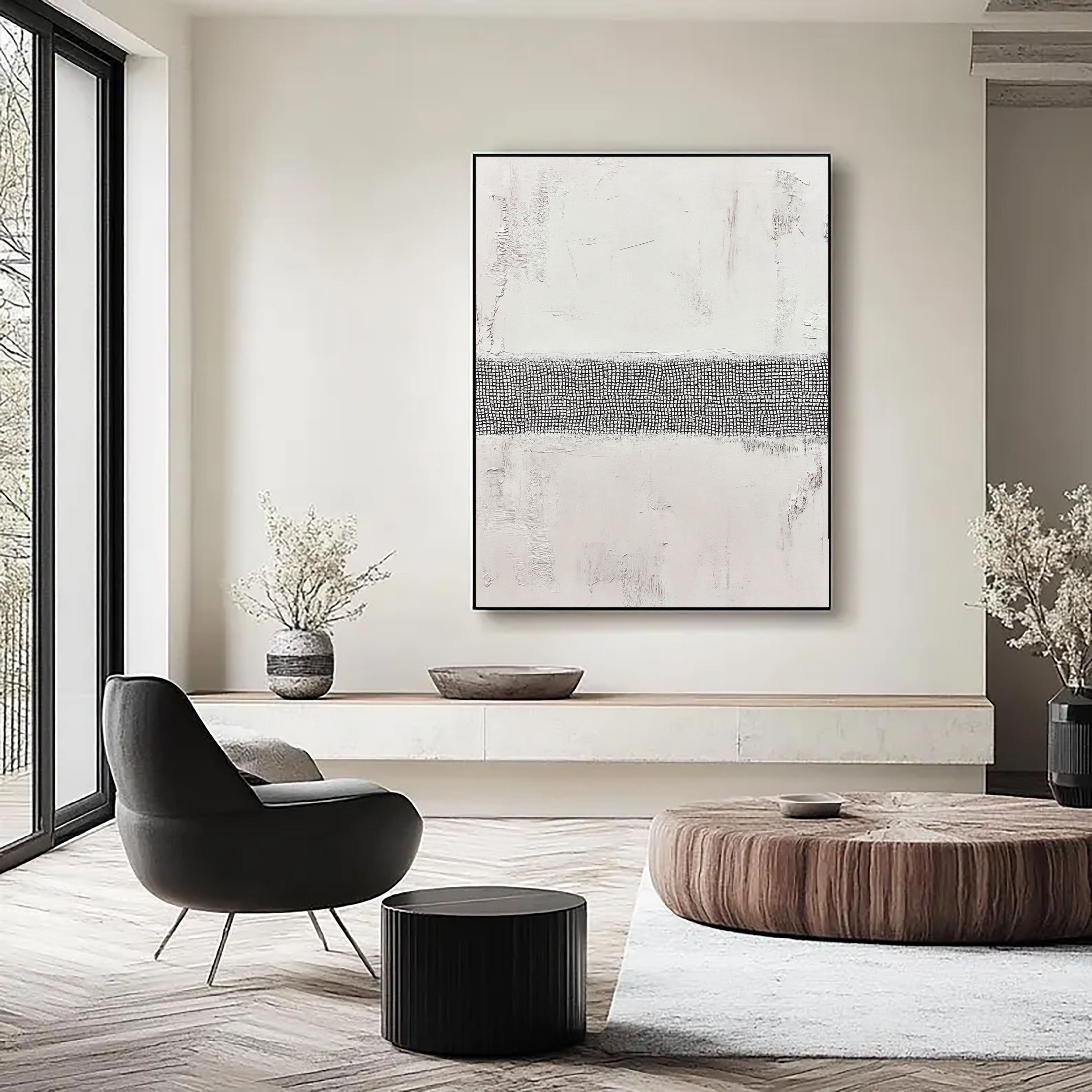 Textured Monochrome Grid | Linear Contrast