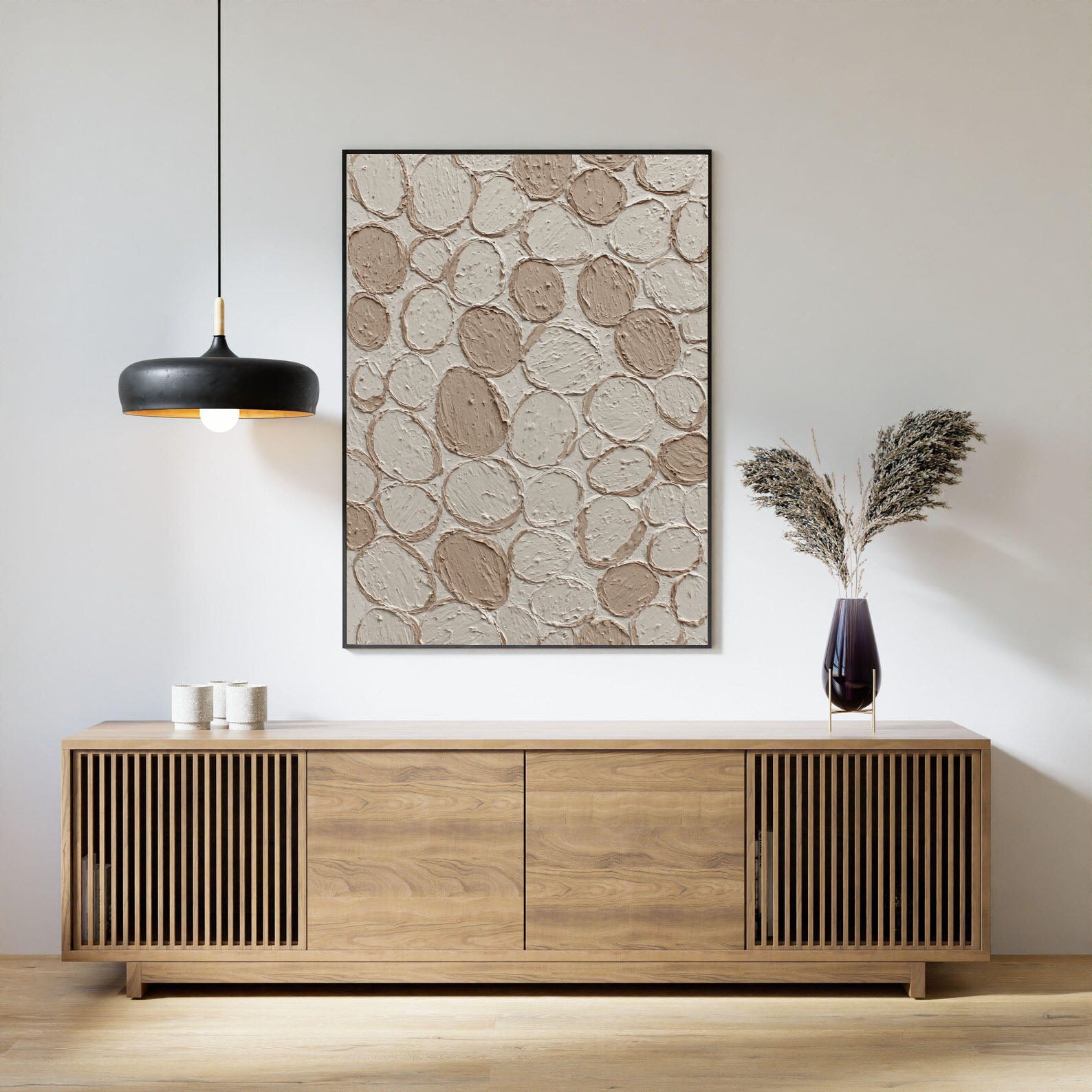 Texturierte kreisförmige Opulenz | Beige Kreise