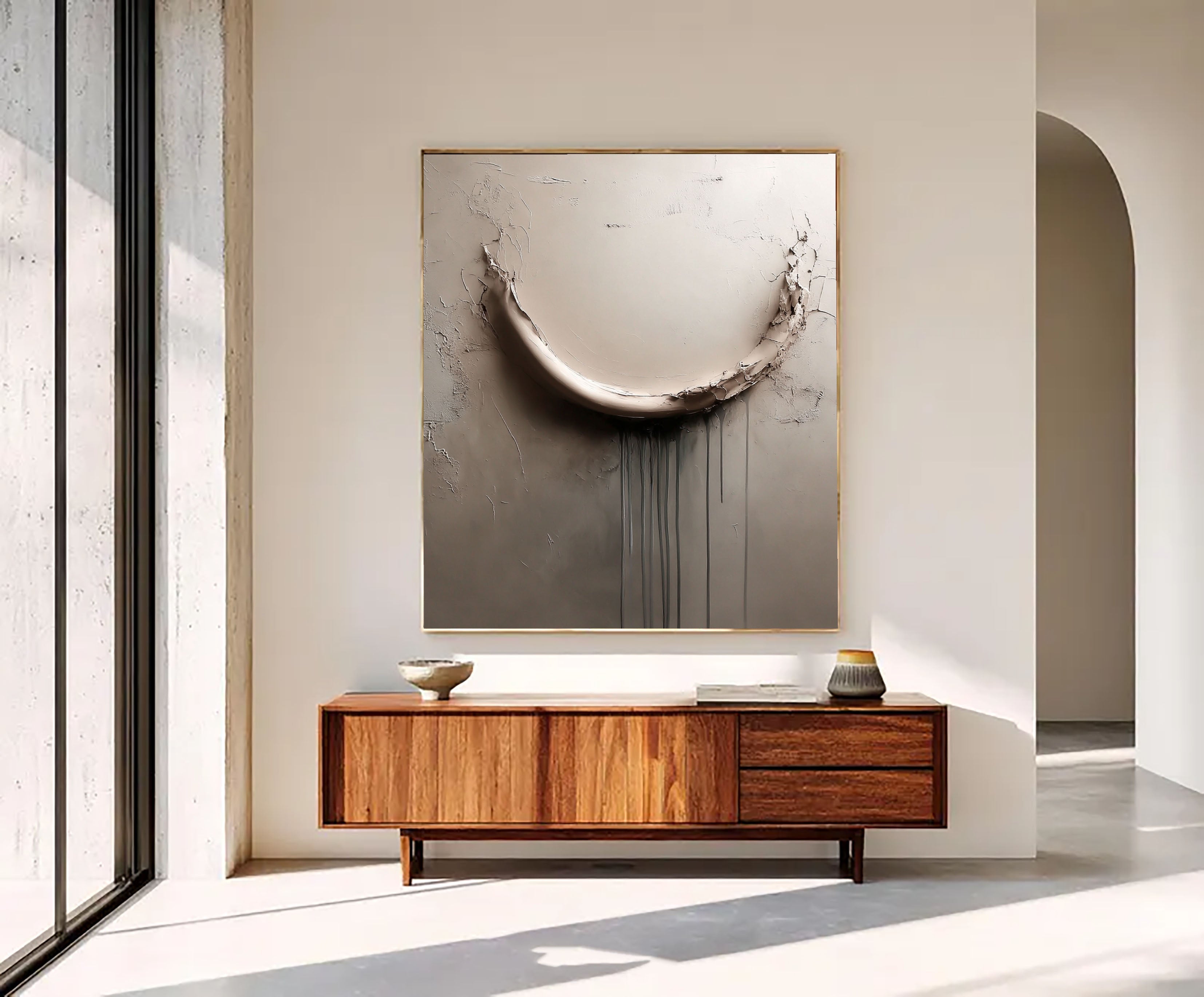 Textured Cracked Opulence | Beige Drip