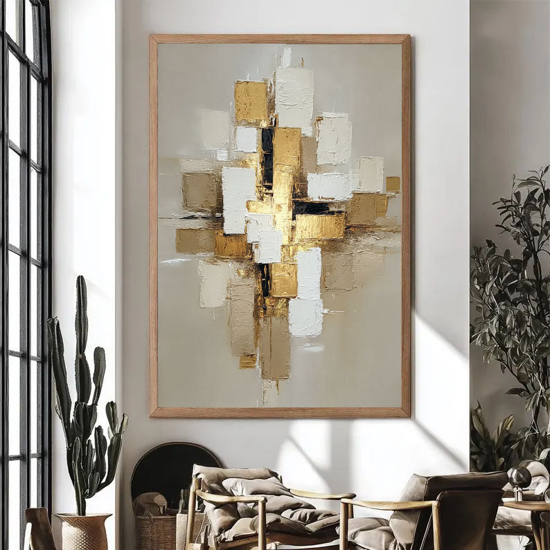 Abstract Geometric Elegance | Gold Blocks