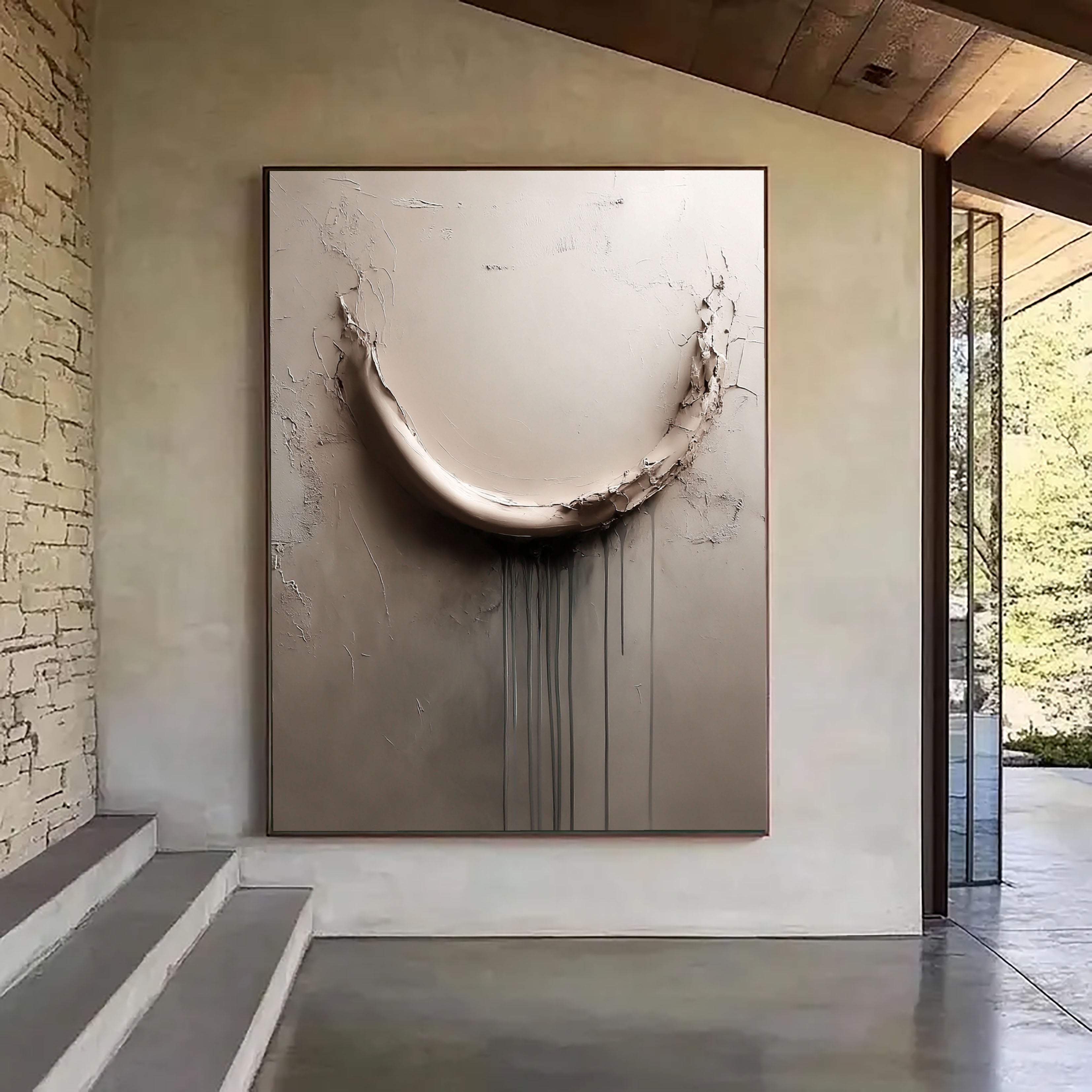 Textured Cracked Opulence | Beige Drip