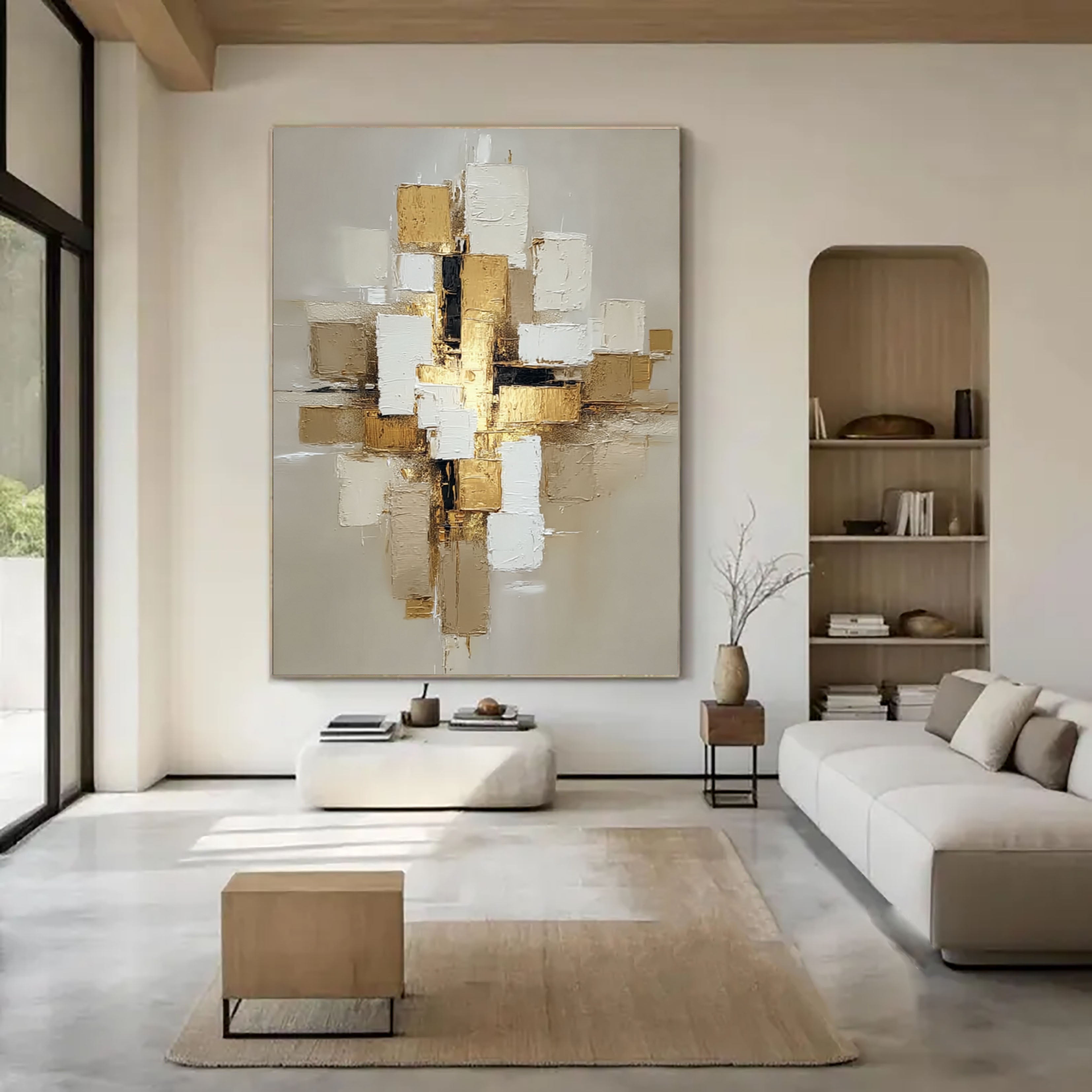Abstract Geometric Elegance | Gold Blocks