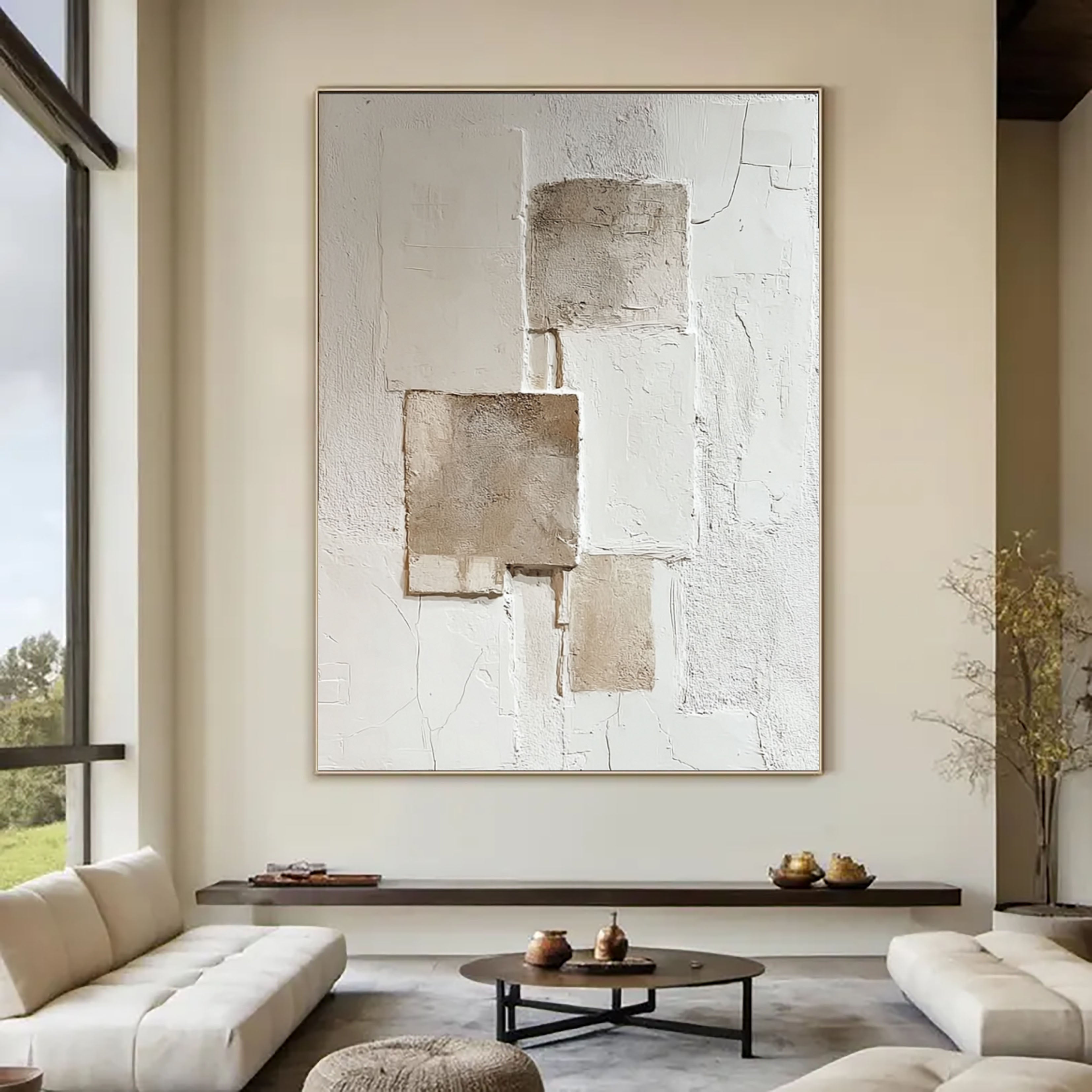 Abstract Textured Geometry | Beige Blocks
